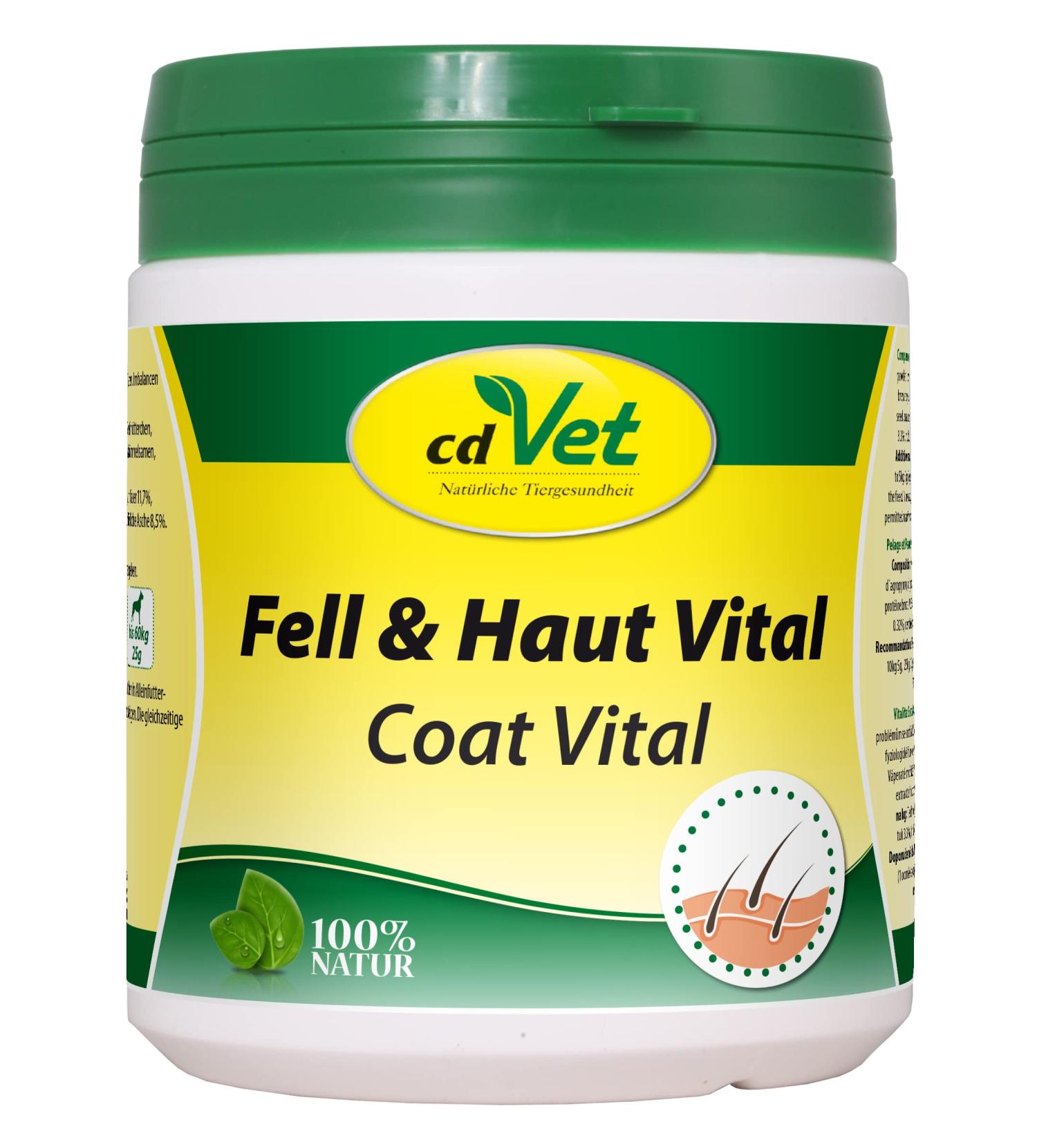 CDVet Natural Products for Dogs & Cats - Fur & Skin Vital 400g | Supplementary Feed for Fur Problems Shed & Hair Loss - Buy Online on GoSupps.com
