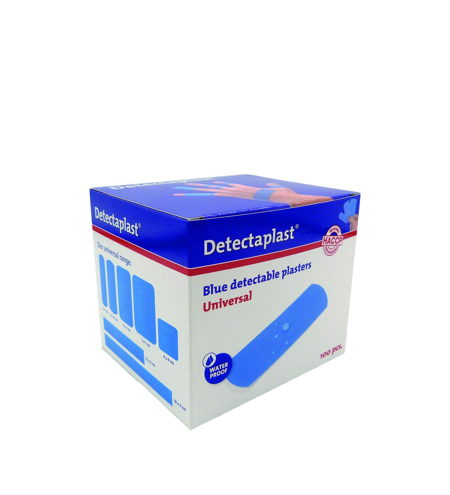 Detectaplast Blue Metal Detectable Waterproof Plasters - 100 Strips, 25x72mm - Essential for Catering First Aid in Food Handling Environments - Buy Online on GoSupps.com