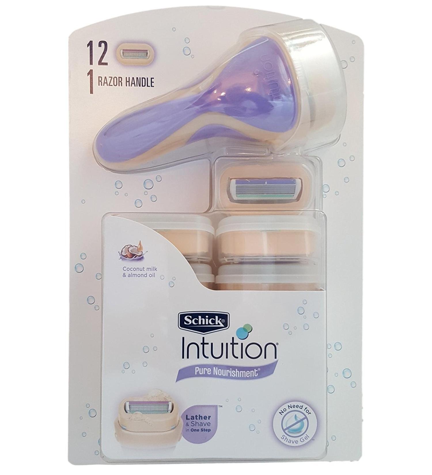 Schick Intuition Pure Nourishment Razor with 12 Cartridges