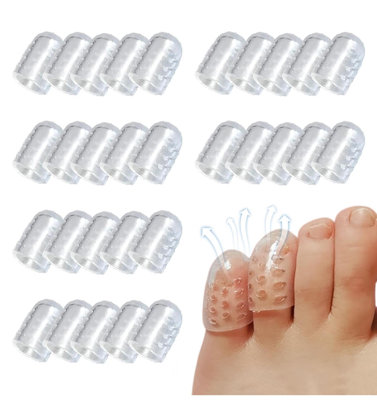Silicone Anti-Friction Toe Protectors - 30 Pcs Gel Covers for Pain Relief Blisters & Corns - Breathable Soft Caps for Men & Women - Buy Online on GoSupps.com