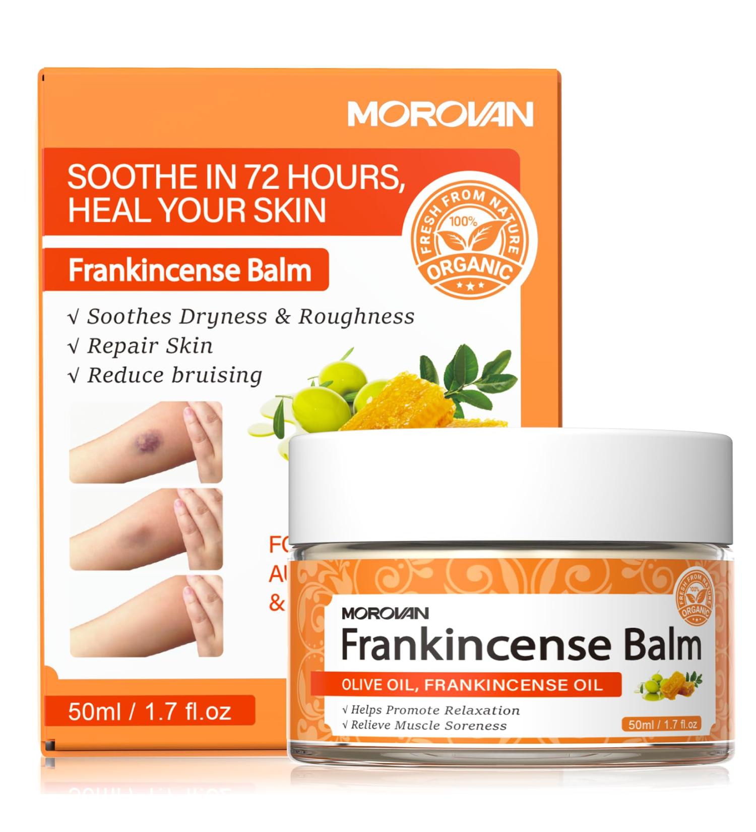 Morovan Elderly Bruise Balm Frankincense: Soothing Skin Balm for Appearance of Bruises & Joint Muscle Discomfort, Helps Promote Comfort & Relaxation for Men & Women - Buy Online on GoSupps.com