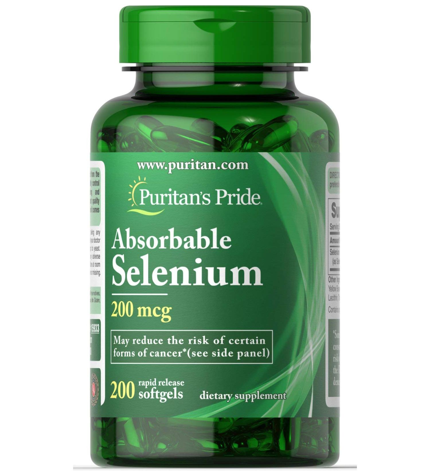 Puritan's Pride Absorbable Selenium 200 mcg-200 Softgels