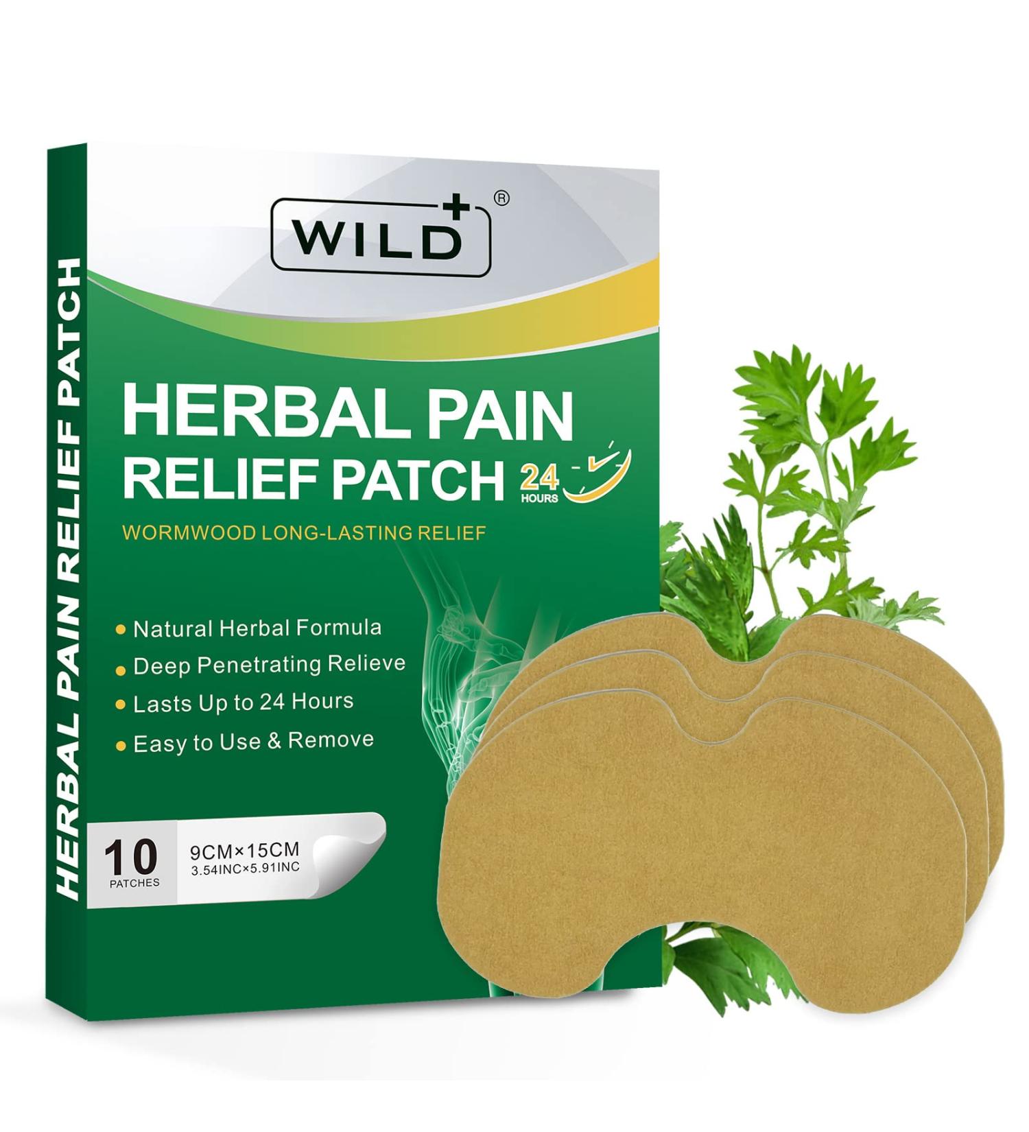 WILD+ Knee Pain Relief Patch - Maximum Strength for 24-Hour Relief from Knee, Back, Shoulder Pain and Arthritis - Buy Online on GoSupps.com