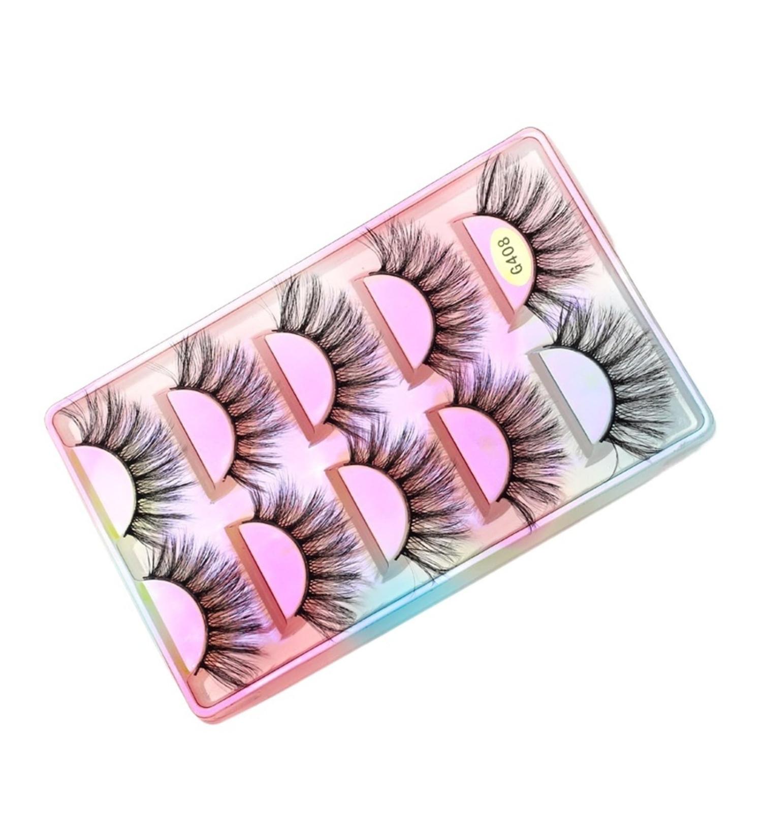 UAMOU 10 Styles 2/5/10/20/30/50/100 Boxes 3D Mink Lashes 5 Pairs Natural Individual Mink False Eye Lashes Make Up Kit Cilios Cheerfully (Color : G408 Size : 50 BOXES (250 pairs)) - Buy Online on GoSupps.com