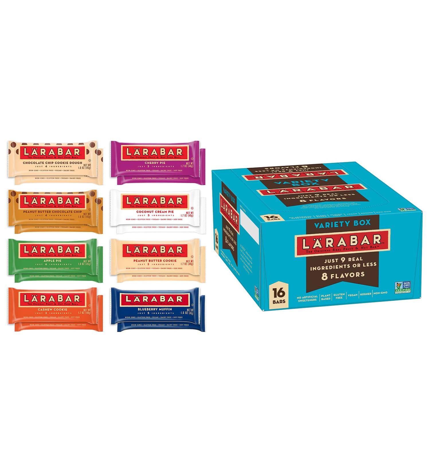 Larabar Variety Pack - Gluten Free & Vegan Fruit & Nut Bars (16ct, 1.7oz each) - Buy Online on GoSupps.com