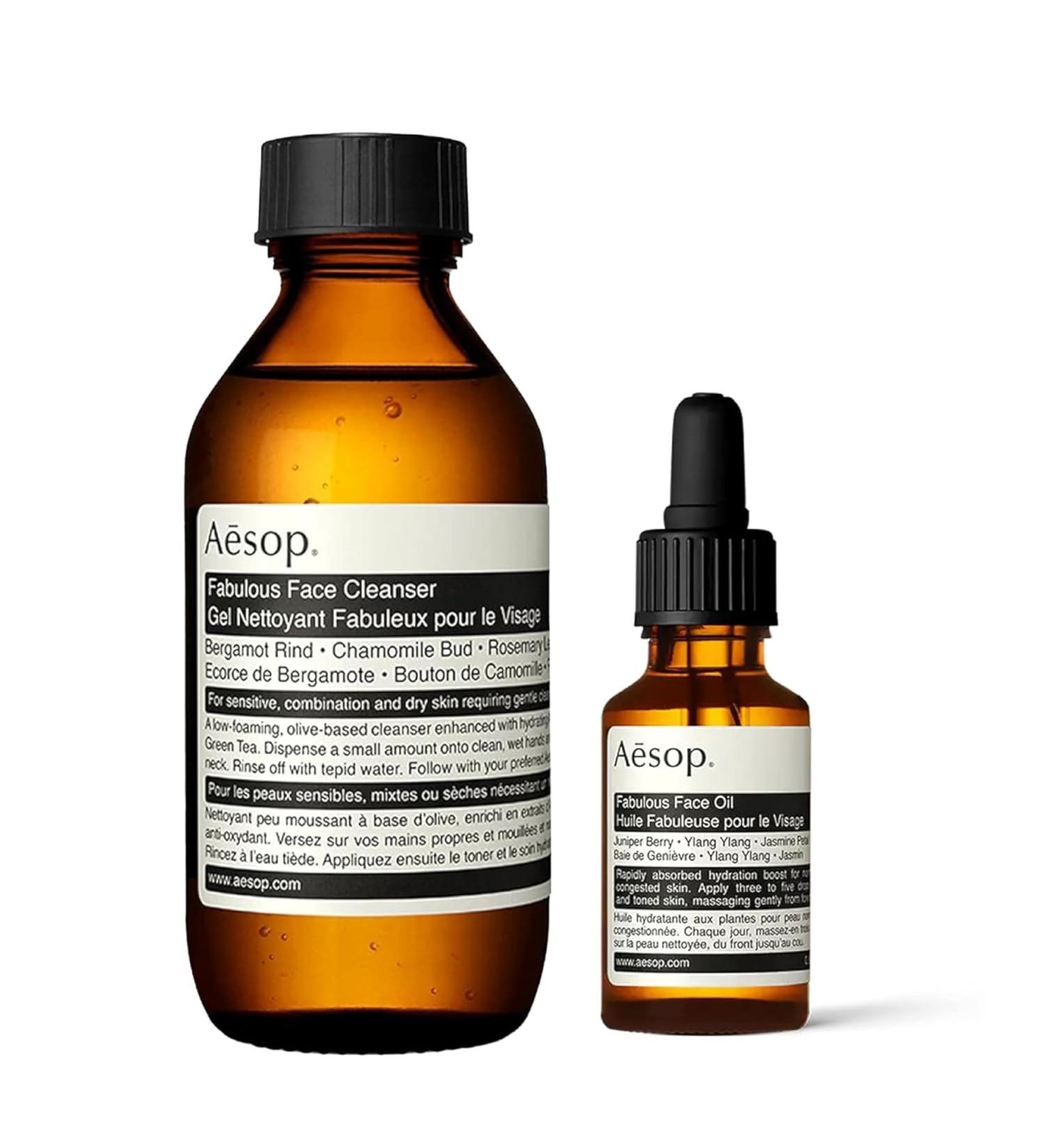 Aesop Fabulous Face Cleanser & Oil | Foaming Cleanser for Sensitive Skin | Paraben-Free & Cruelty-Free | 3.6 oz + 0.8 oz - Buy Online on GoSupps.com
