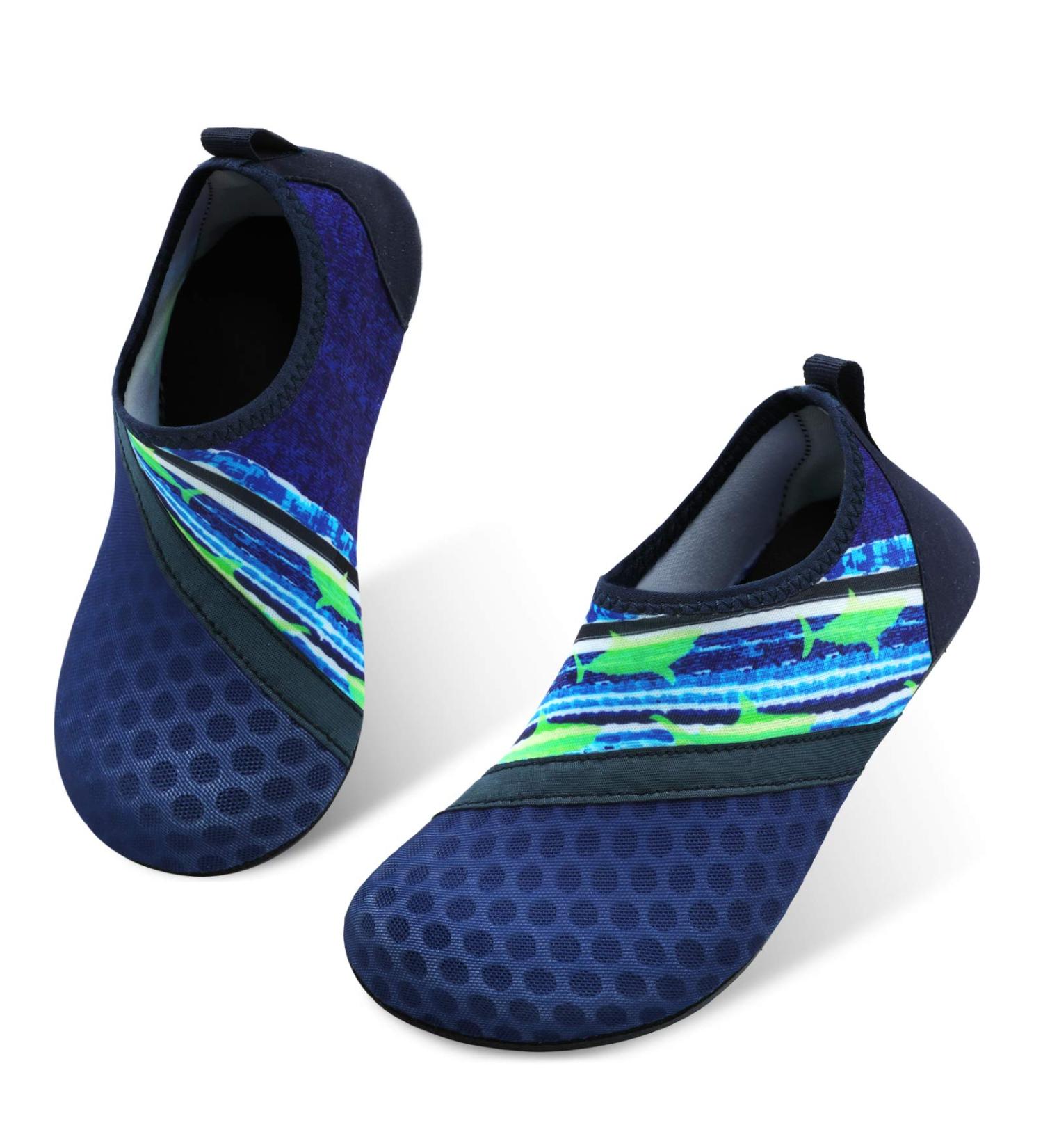 JIASUQI Kids Water Shoes Quick Dry Aqua Socks for Beach Swimming - Navy Blue, 5.5/6 UK Child - Buy Online on GoSupps.com