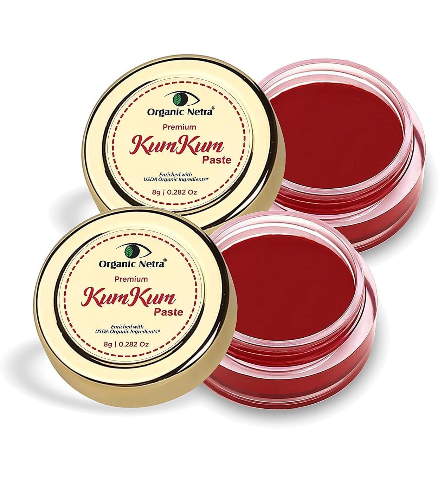 SPEC Sindoor/KumKum Paste - 100% Chemical Free All Natural No Lead No Mercury No Parabens Water Resistant - 8 gm Each (Pack of 2 - Red)