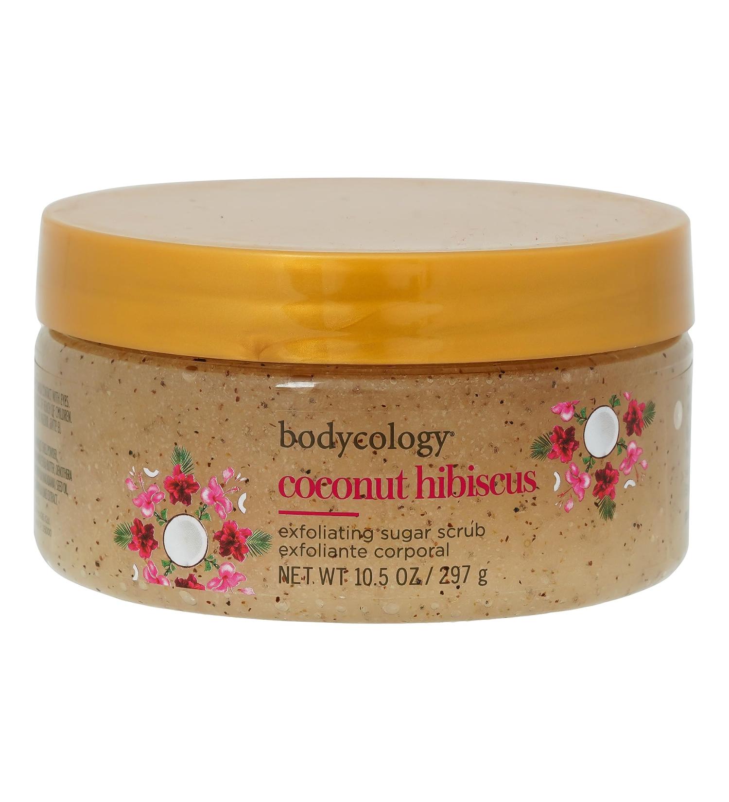Bodycology Coconut Hibiscus Exfoliating Sugar Scrub | 10.5 oz | Best Women's Body Scrub for Smooth Skin | Shop Internationally - Buy Online on GoSupps.com