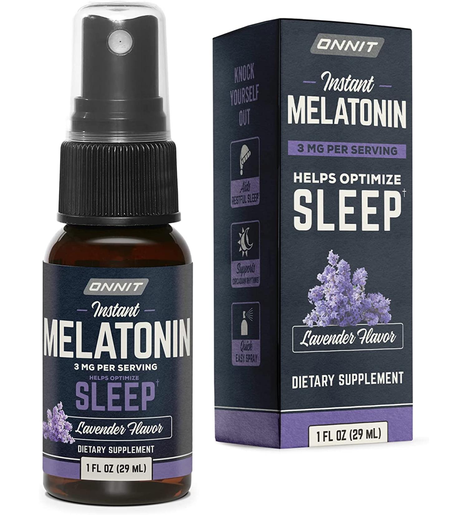  Onnit Melatonin Instant Mist Liquid Sleep Aid Spray - 3mg per Serving options - Lavender 