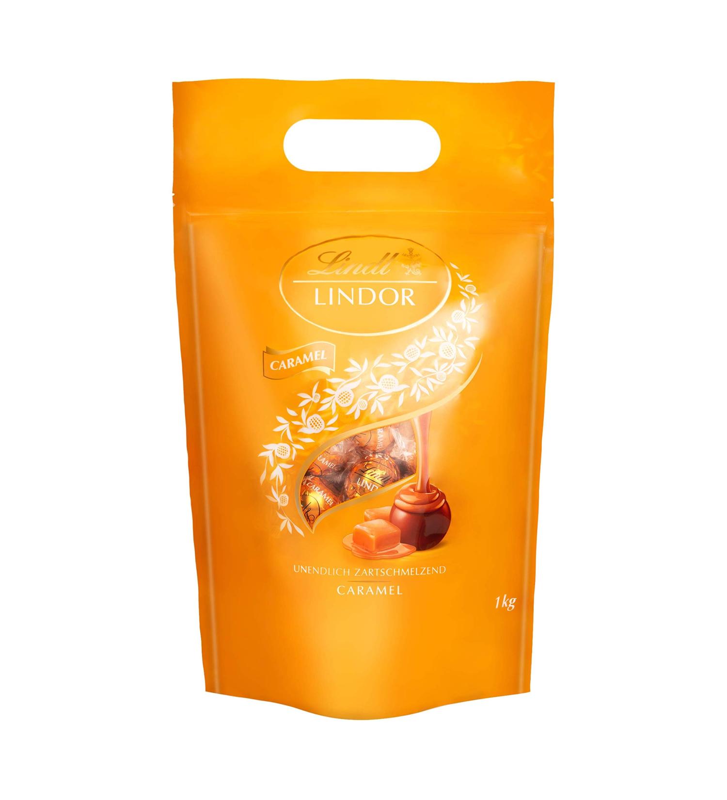 Lindt Chocolate - Lindor Caramel Chocolate Balls 1 kg Bag | 80 Milk Chocolate Treats | Perfect Chocolate Gift for Any Occasion - Buy Online on GoSupps.com