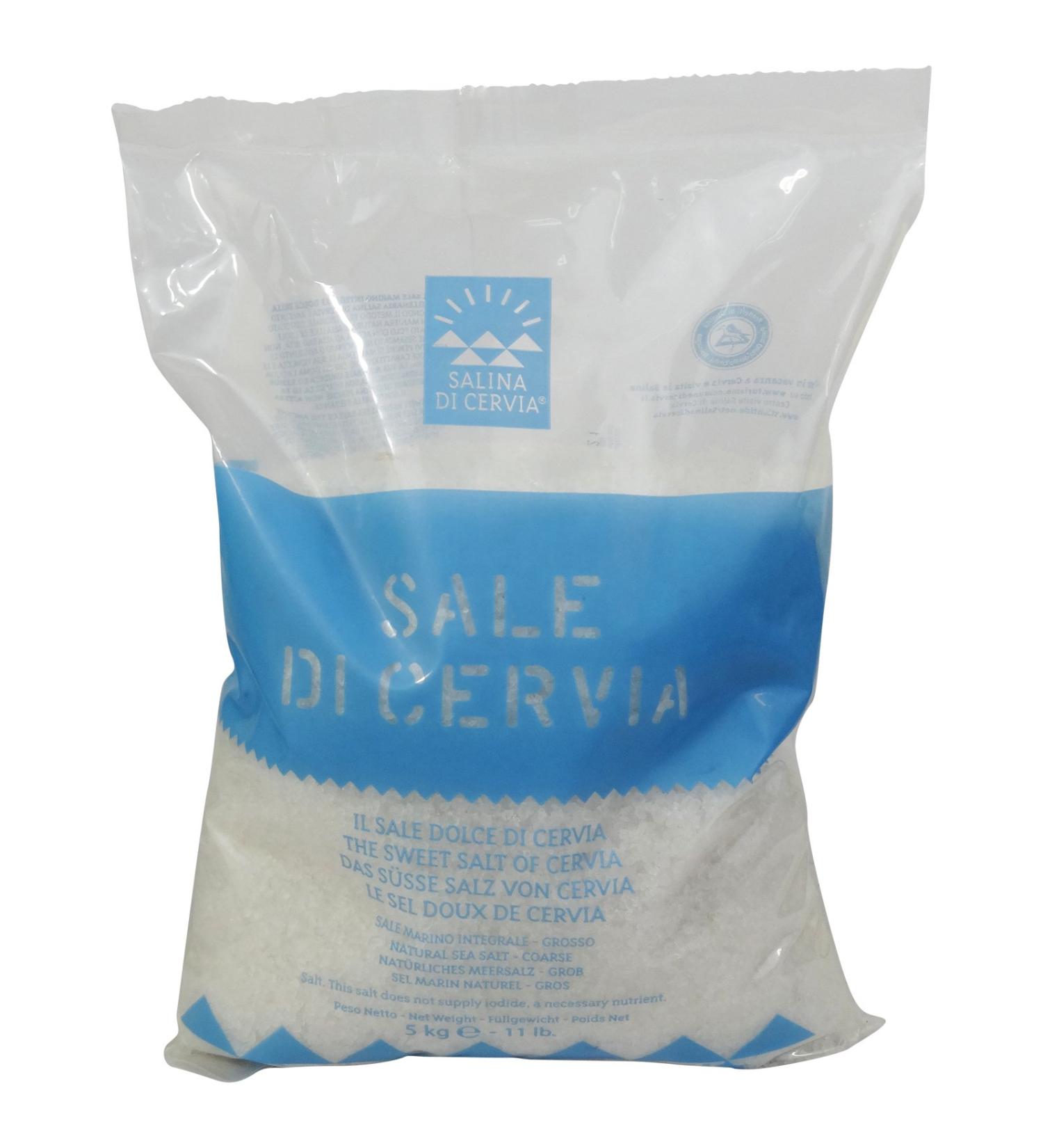 Delizioso Shop Dolce de Cervia Sea Salt Grains - Coarse - Whole Grain Unrefined Naturally Dried Unbleached 5 kg