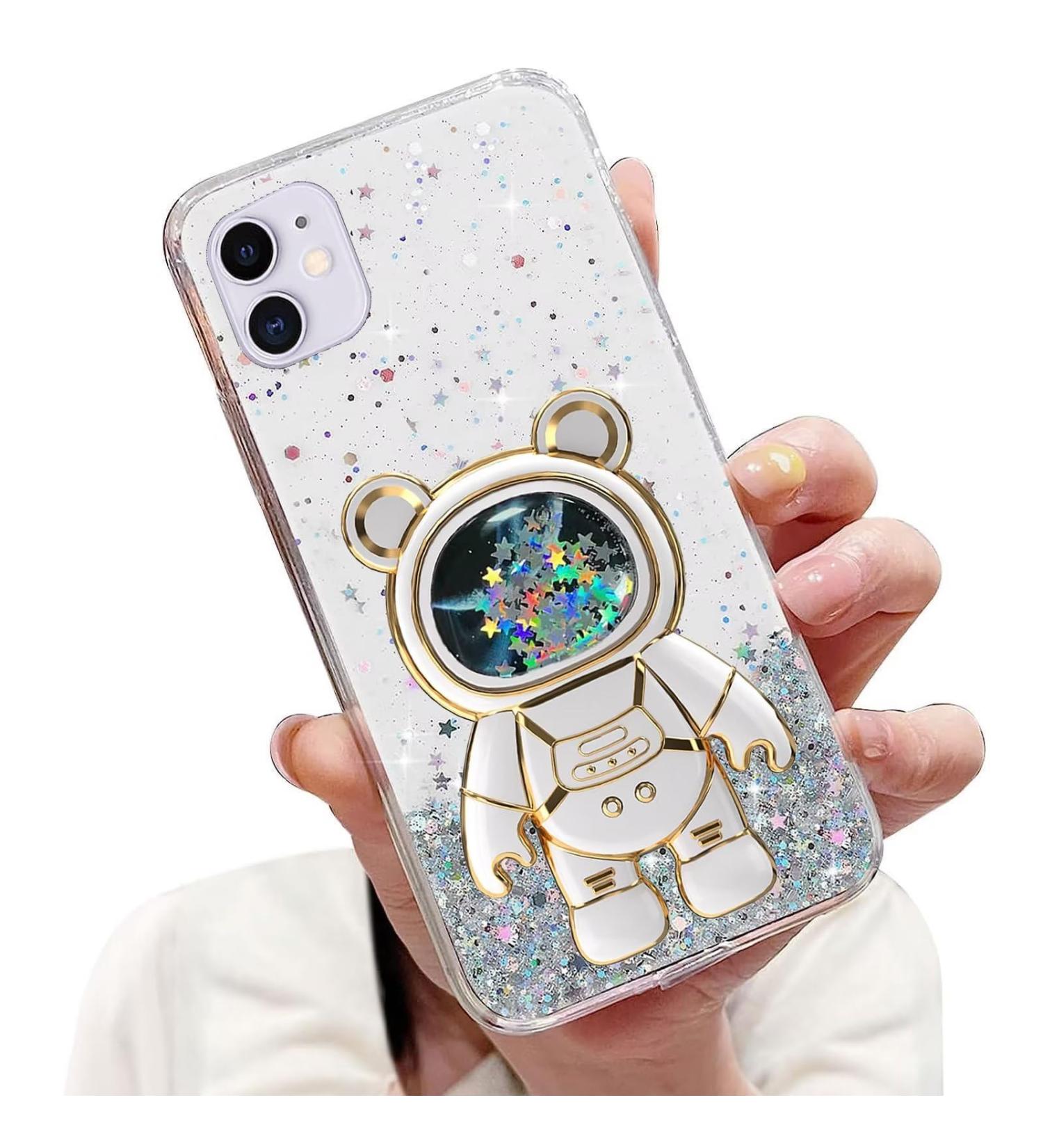 Tivenfezk Nadoli iPhone 12 Mini Case - Treibsand B r Astronaut Hidden Stand Glitter Silicone Bling Cover - Buy Online on GoSupps.com