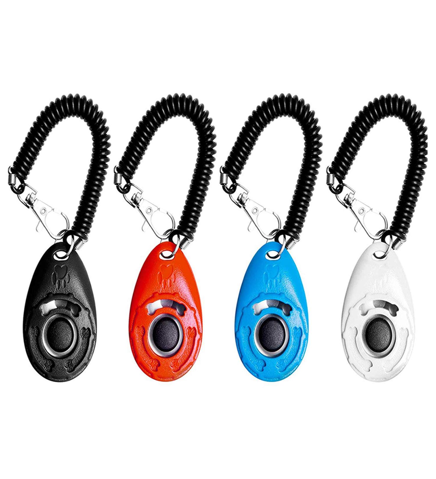 Dog Clicker EYLEER 4 Pack Pet Dog Cat Training Clickers Set with Wrist Band Big Button for Pet Dog Cat Horse Birds Rabbit and Other Animal Training Kit - Buy Online on GoSupps.com