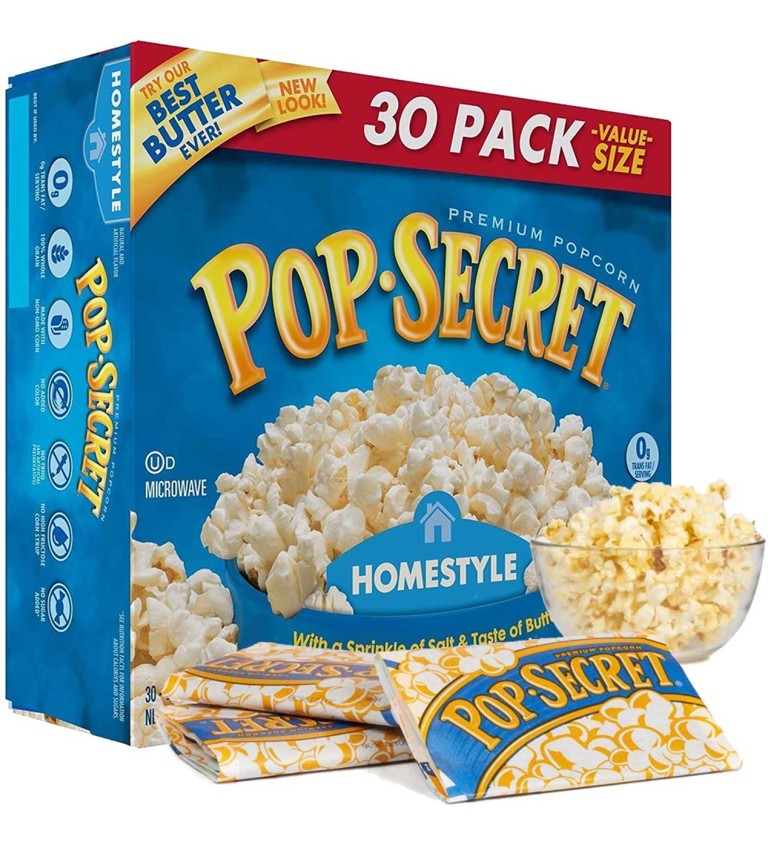 Pop Secret Homestyle Premium Microwave Popcorn 30 Pack Value Box - Buy Online on GoSupps.com