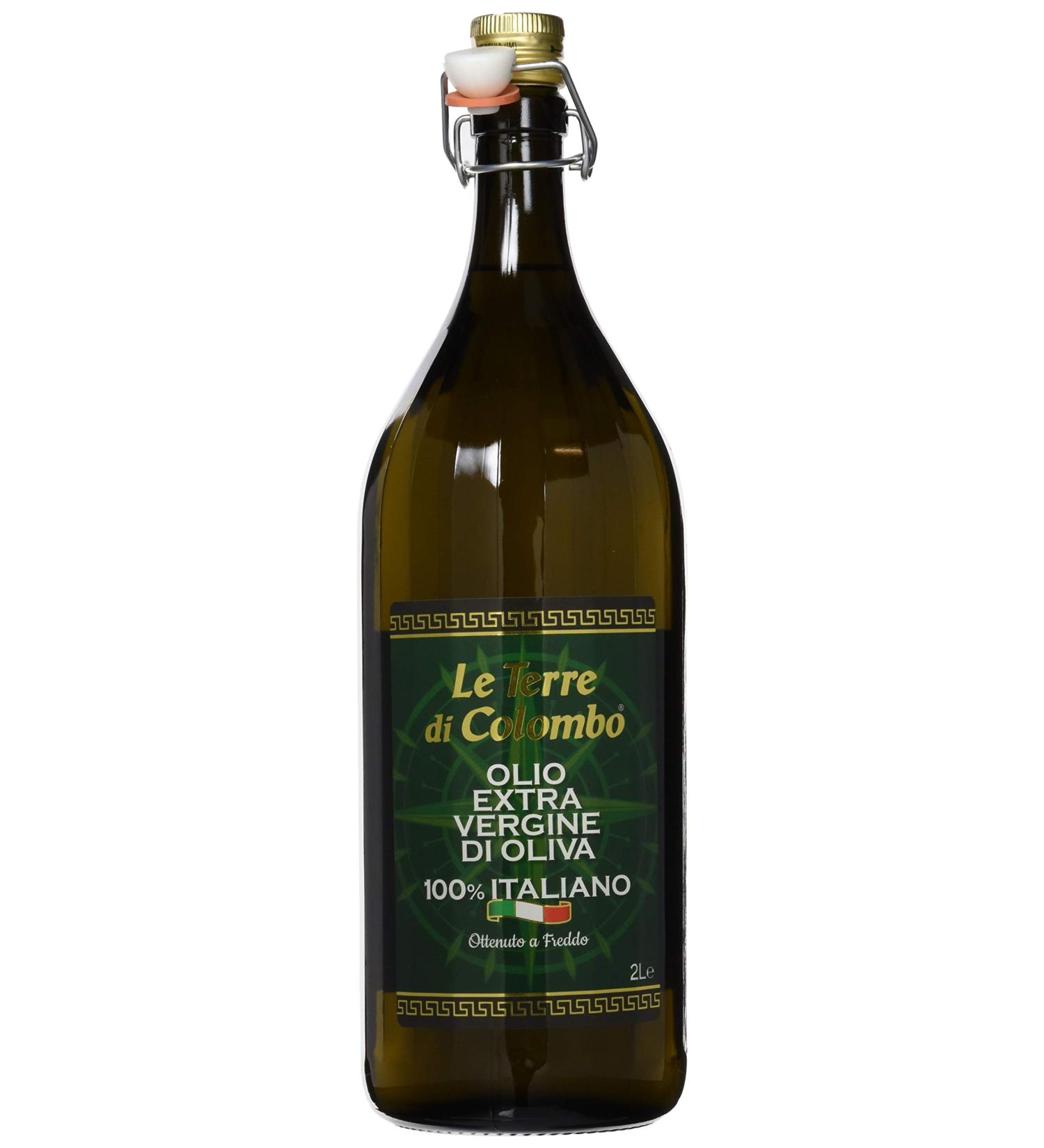 Le Terre di Colombo 100% Italian Extra Virgin Olive Oil - 2L Ribbed Bottle with Mechanical Closure | Premium Quality for International Shipping - Buy Online on GoSupps.com
