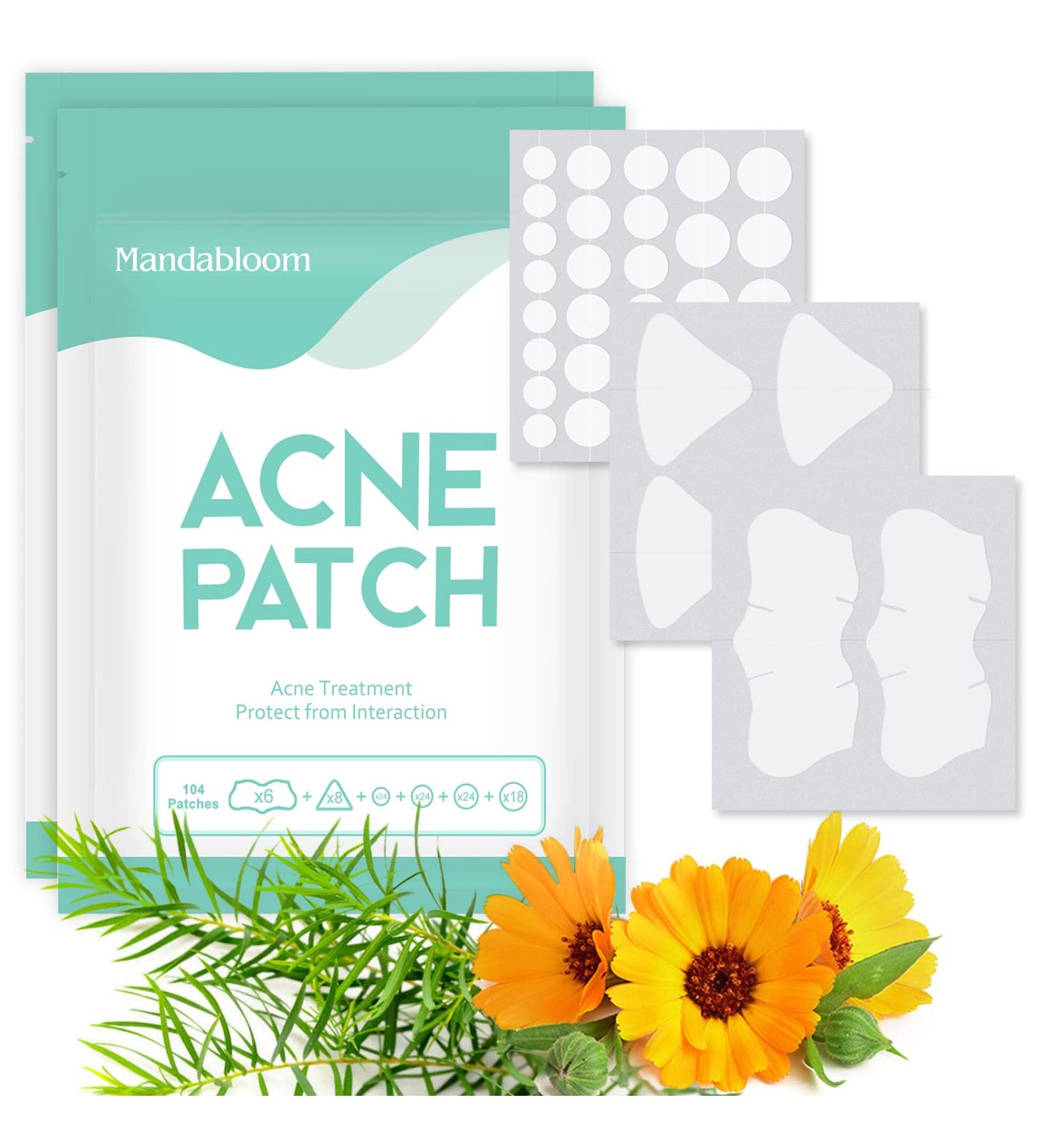Mandabloom Acne Patch 208 Dot & Nose/T-Zone Patches - Tea Tree & Calendula Oil - 2 Pack - Buy Online on GoSupps.com