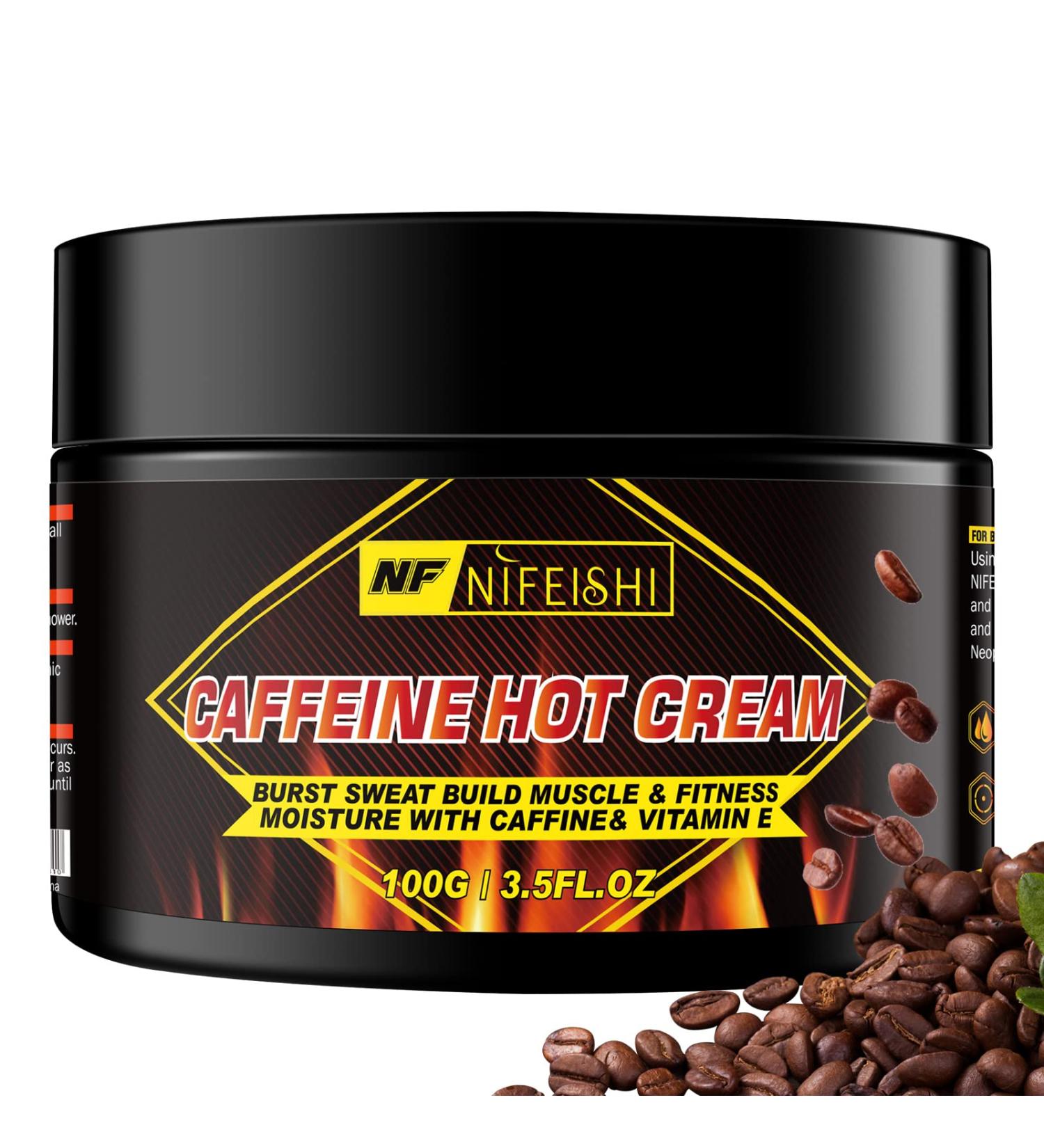 Caffeine Hot Cream | Anti Cellulite & Fat Burning Workout Enhancer for Men & Women - Slim & Shape Belly, Thighs, Legs, Abdomen, Arms, & Buttocks - Buy Online on GoSupps.com