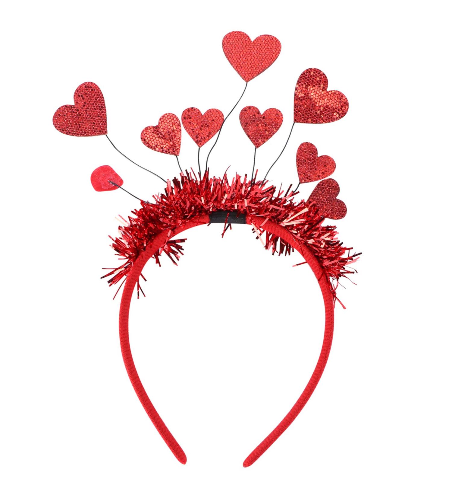 Beaupretty Glitter Heart Headband - Red Lametta Hair Band for Valentine's Day Weddings & Photo Props - Buy Online on GoSupps.com