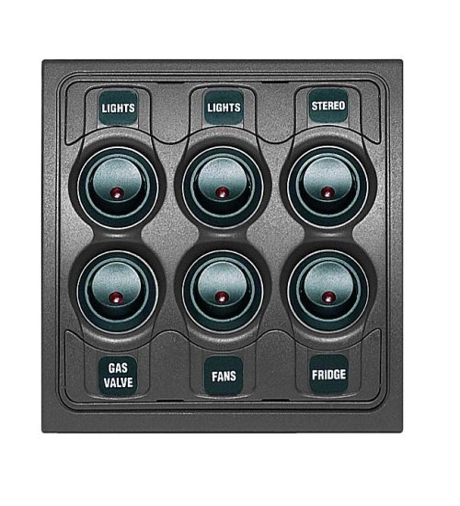 BEP 1000-6W Contour 1000 Switch Panel, 6-Way