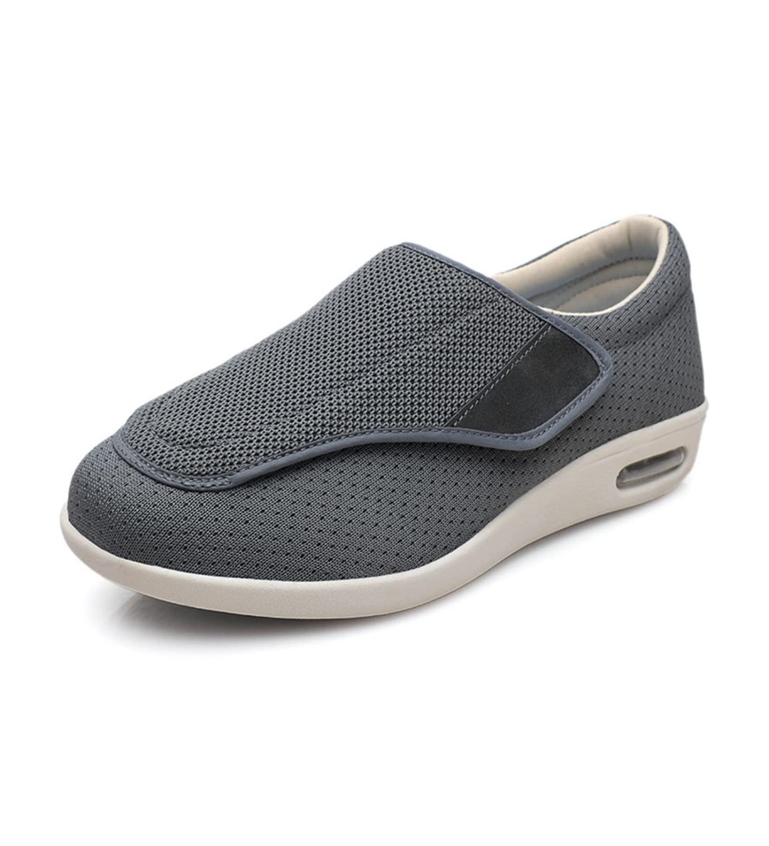 Yytcsjz Men Adjustable Diabetic Shoes - Dark Grey, 12 - Lightweight, Extra Wide & Breathable Slippers for Swollen Feet & Elderly Diabetic - Buy Online on GoSupps.com