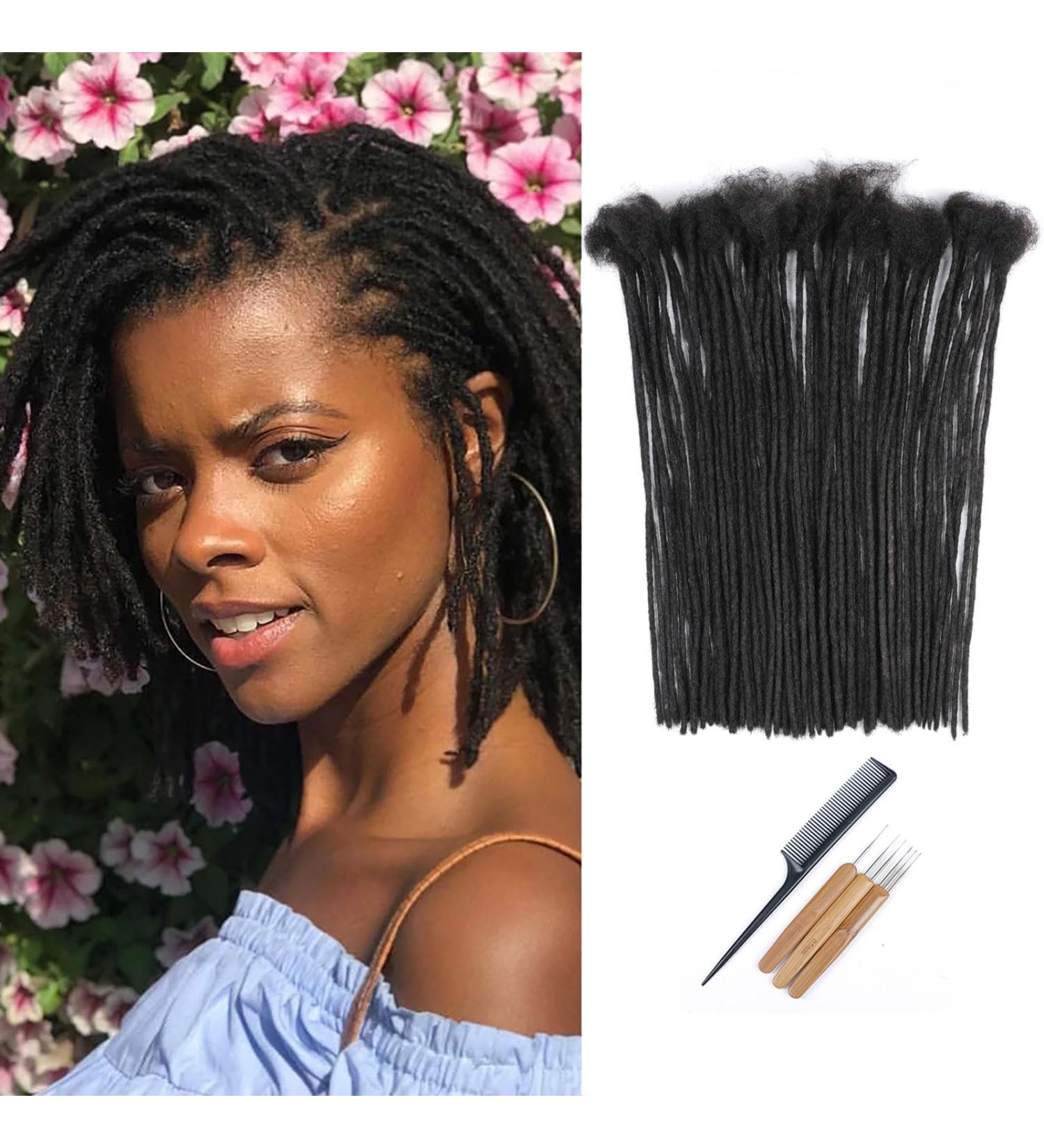 Huarisi 12 Inch Dreadlock Extensions Human Hair 0.2cm Thin Loc Extensions Real Human Hair for Men/Women/Kids 60 Strands Full Handmade Permanent Dreads Extensions Can Be Curled and Bleached - Buy Online on GoSupps.com