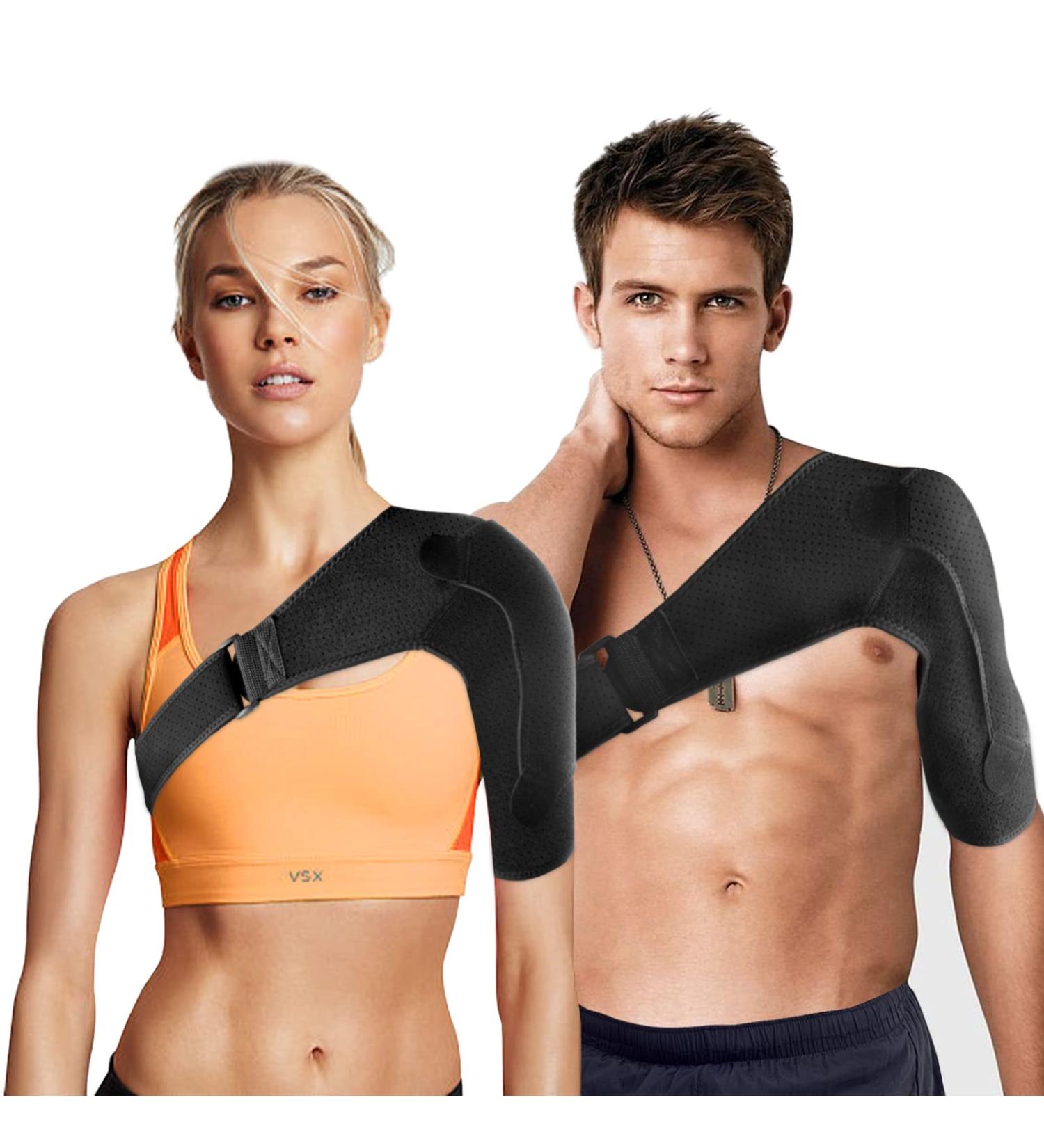 miscis Universal Shoulder Support Brace with Removable Pressure Pad - For Men and Women - Relieve Shoulder Pain and Support Rotator Cuff - Left or Right Shoulder - Buy Online on GoSupps.com