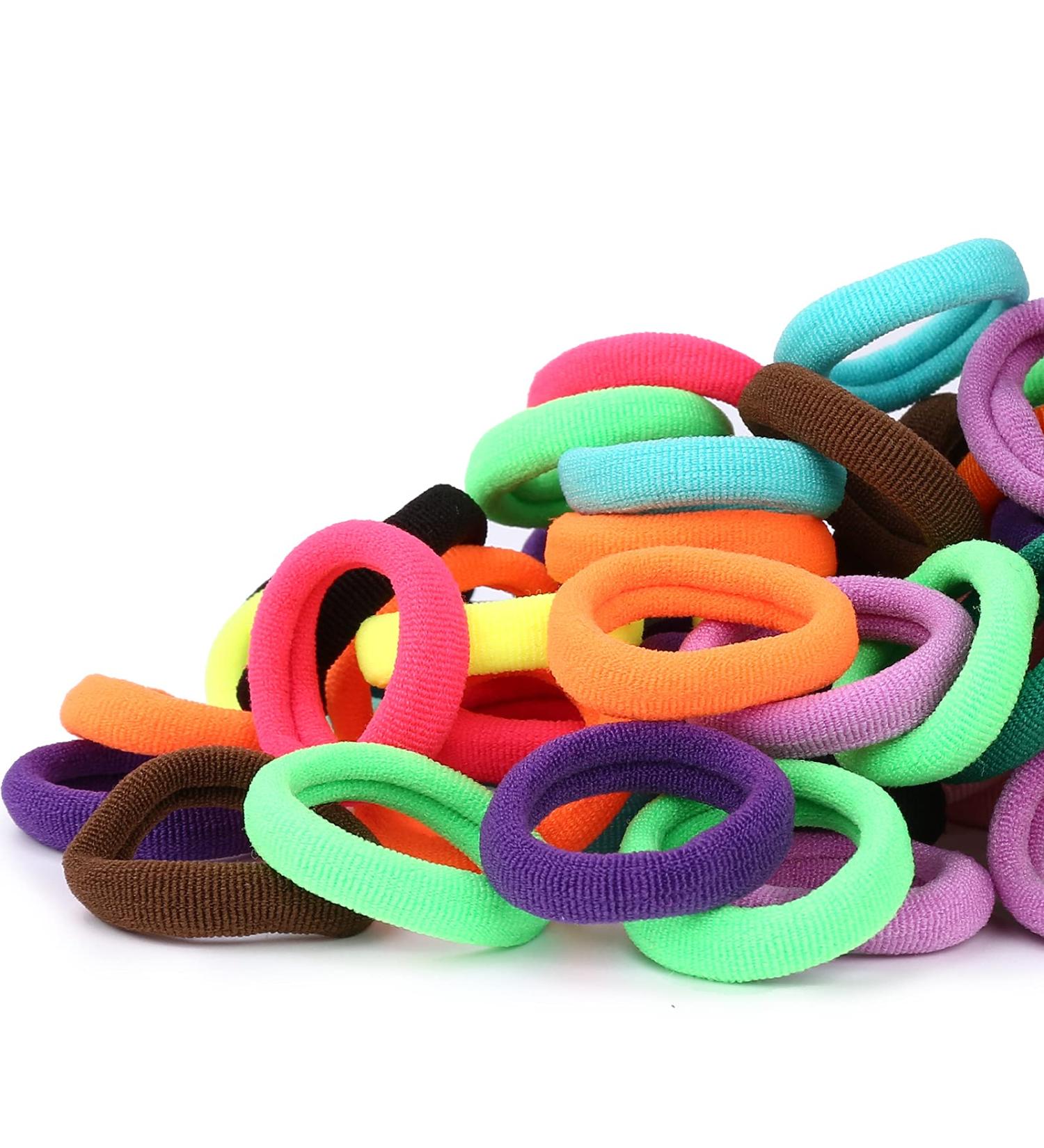 300PCS Toddler Kids Hair Ties - Soft Cotton Ponytail Holders - Elastic Bands for Babies - 1.1 Inch Diameter - 15 Colors by Qarwayoc - Buy Online on GoSupps.com
