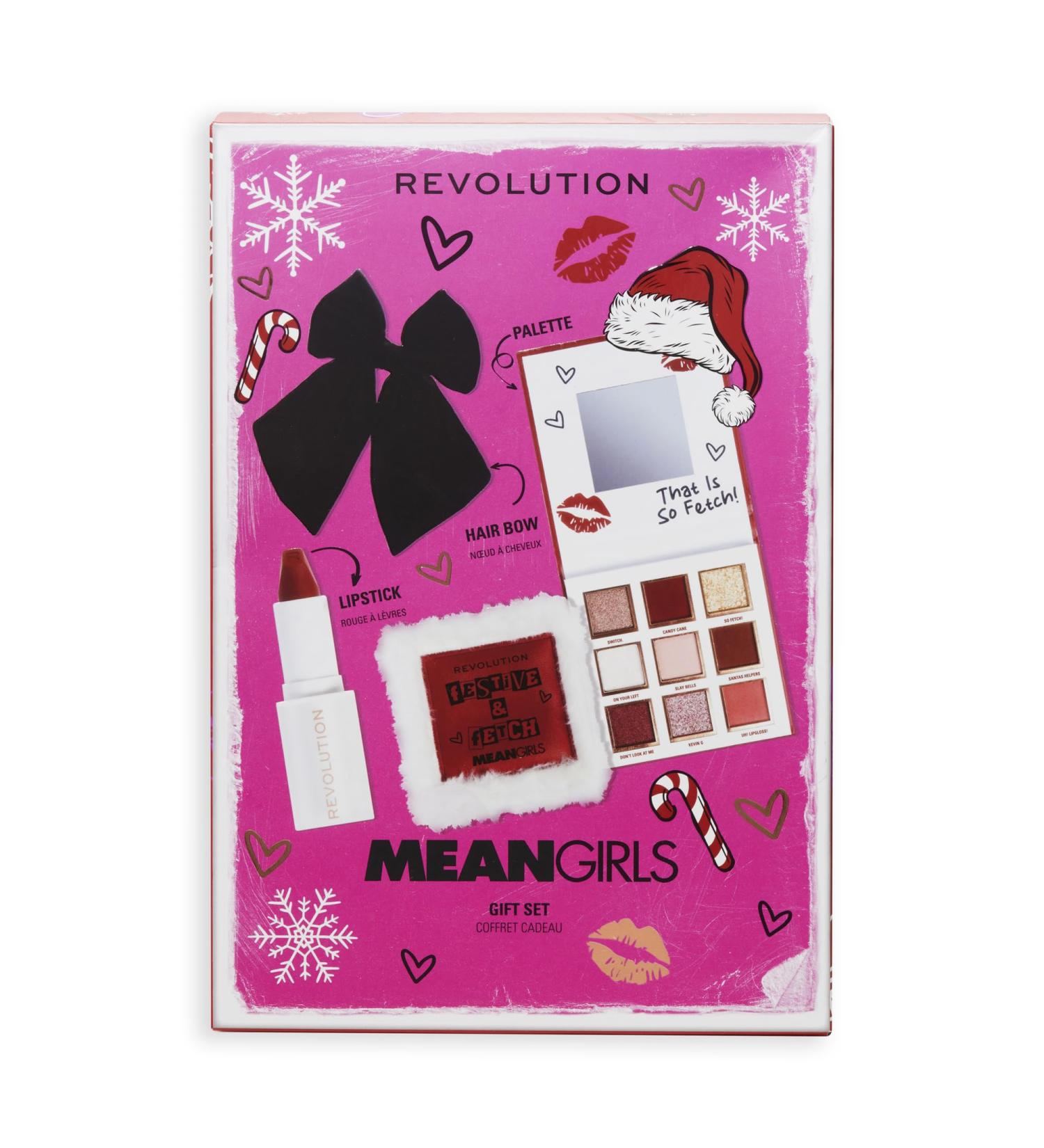 Revolution Beauty Mean Girls x Revolution Gift Set Eyeshadow Palette Holiday Gift Set with Matte Red Lipstick & Hair Bow Vegan & Cruelty-Free