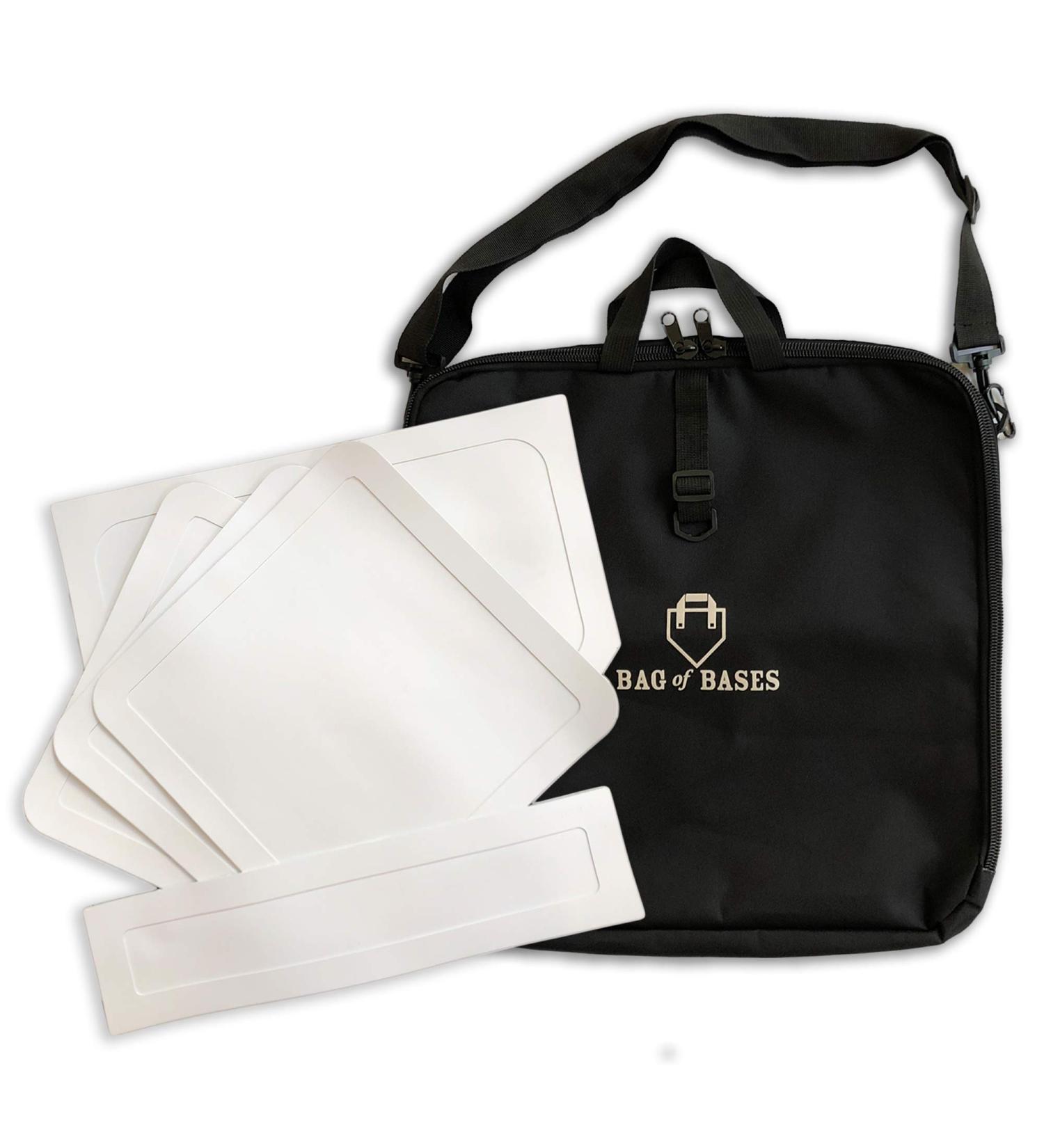 Throw Down Baseball Bases Set with Custom Carrying Bag - Ideal for Teeball, Softball, Kickball - Includes White Bases for Kids' Backyard Practice and School - Buy Online on GoSupps.com