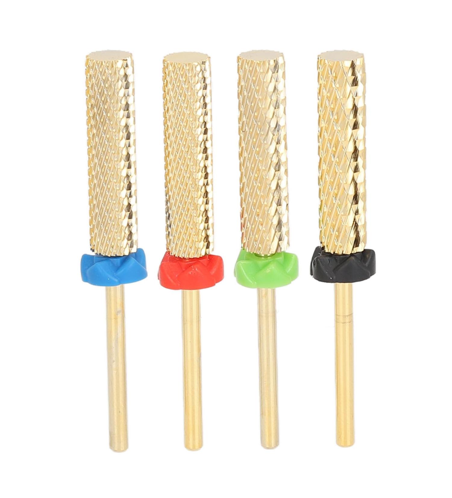 Nail Drill Bits Nail Drill Bit Set Gold Repair Cleaning Grooves Portable Cylindrical Extra Long With Storage Boxes For Salon - Buy Online on GoSupps.com
