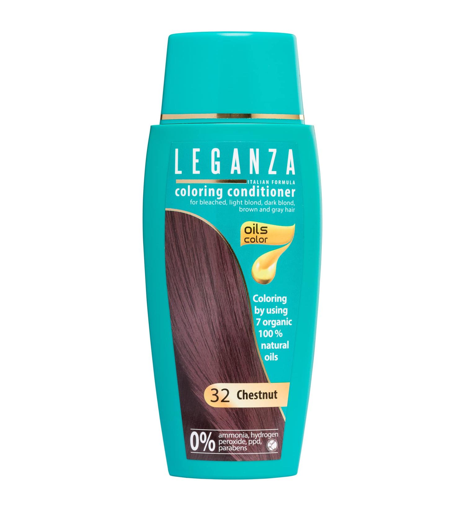 Leganza Hair Coloring Conditioner Chestnut N32 | 7 Natural Oils | Ammonia & Paraben Free | 150ml - Buy Online on GoSupps.com