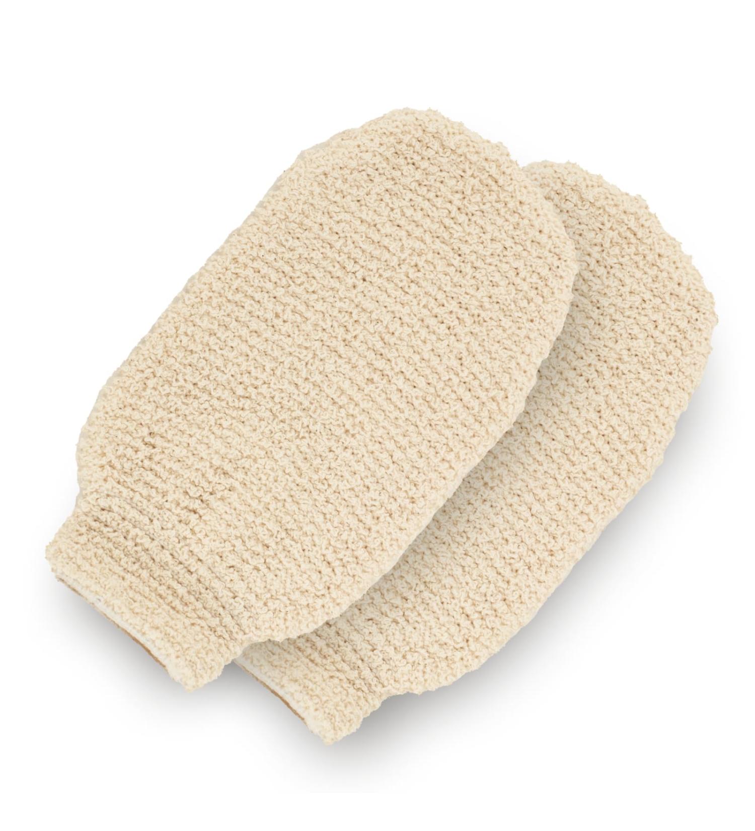 GUARD&MARINE Natural Shower Mitts - Soft Loofah Gloves for Body Wash & Cleansing | Set of 2 - Ideal for Bathing & Exfoliating - Buy Online on GoSupps.com