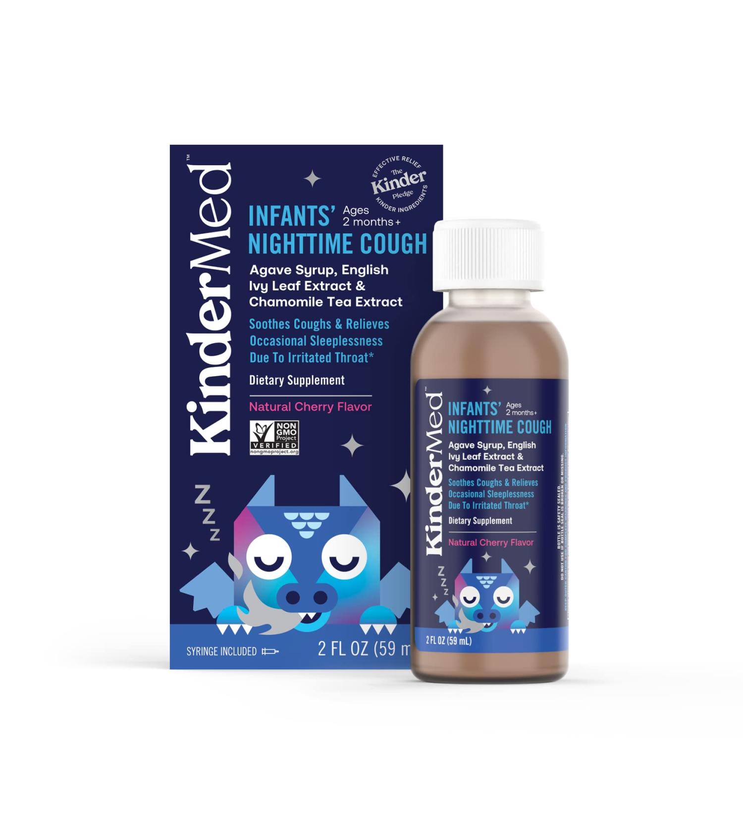 KinderMed Infants' Nighttime Cough Syrup with Organic Agave & Herbal Extracts - 2 Fl Oz - Buy Online on GoSupps.com
