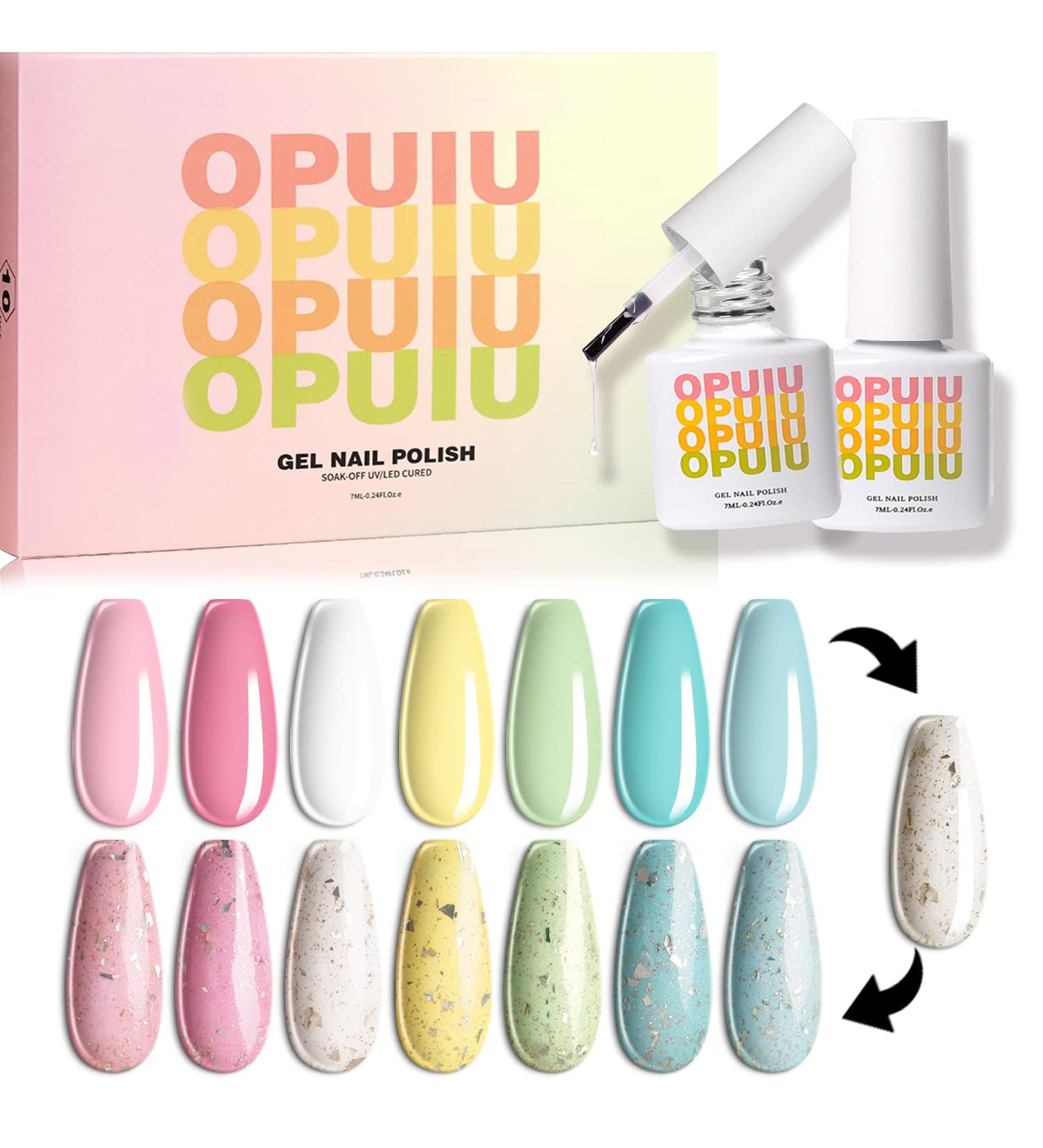 Pink White Green Glitter Gel Nail Polish Set - 10 Bottles Salon Quality DIY at Home CT02 - Buy Online on GoSupps.com