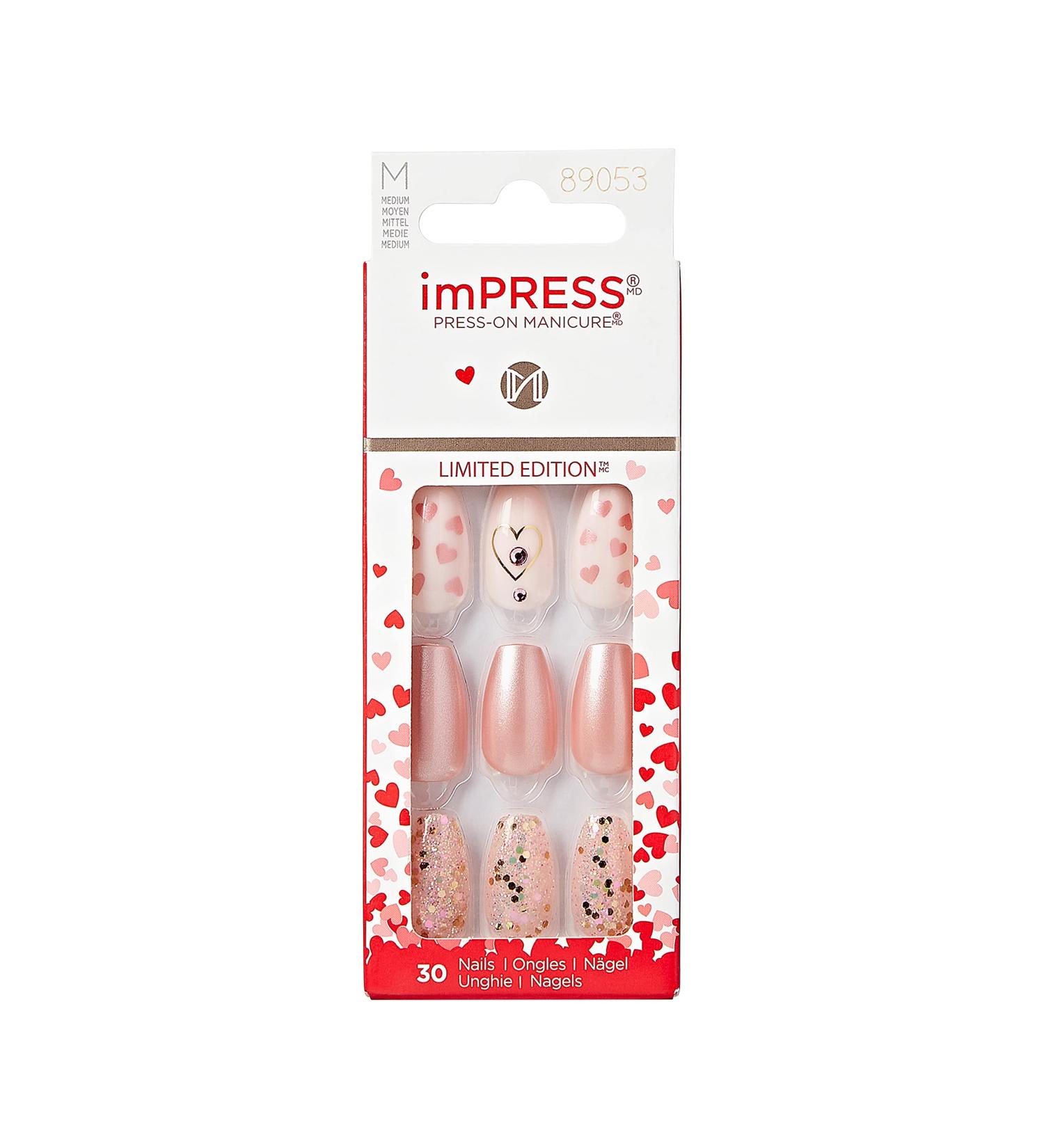 KISS imPRESS Press-On Manicure Limited Edition Valentine Nails Love Myself' 30 Count - Buy Online on GoSupps.com