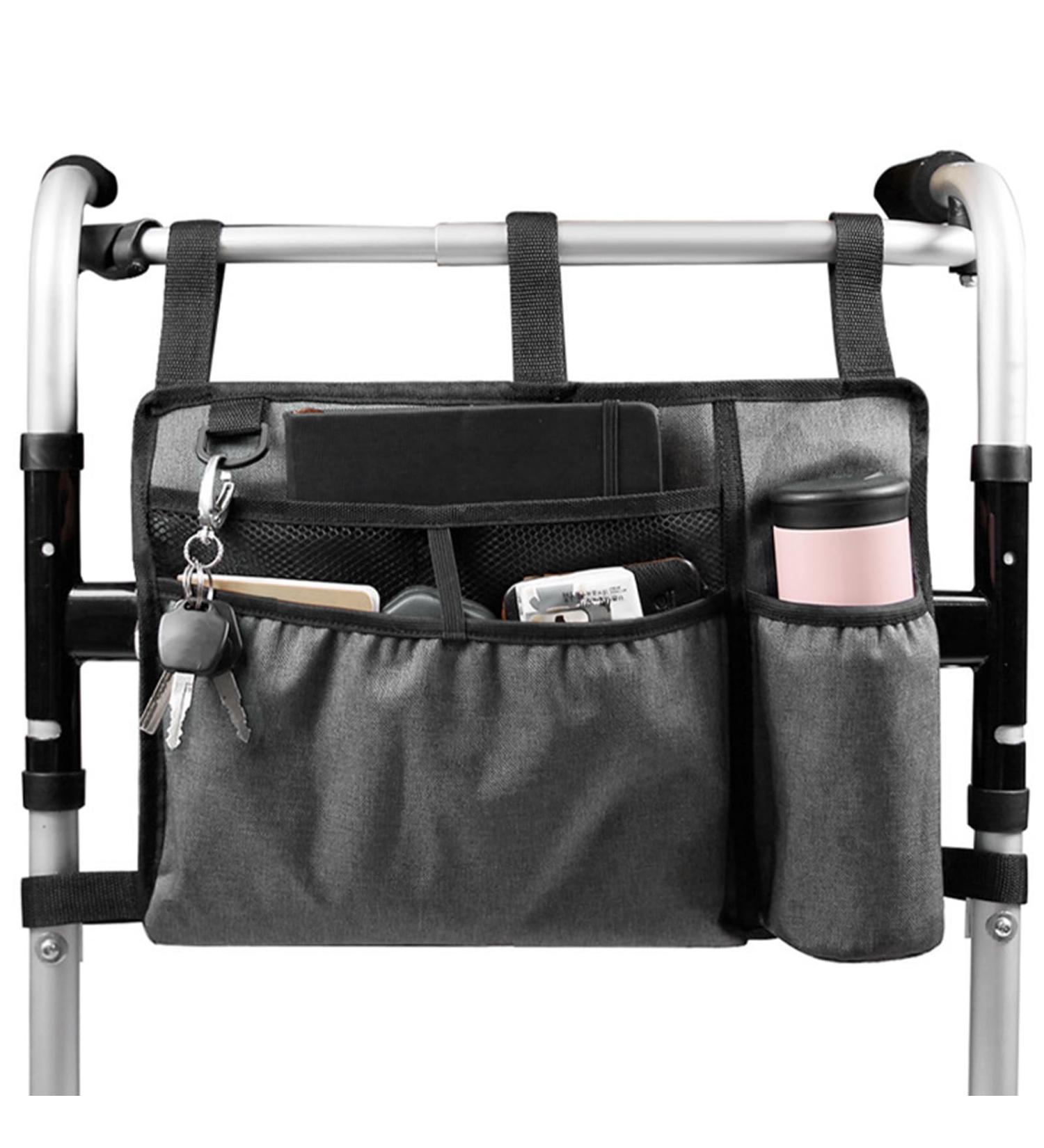 KOUISYY Walker Bag with Cup Holder Large Capacity Storage Pouch Wheelchairs Storage Organizer Bag Walker Rollator Storage Bag Folding Storage Pouch for Seniors Elderly Handicap(Grey) - Buy Online on GoSupps.com