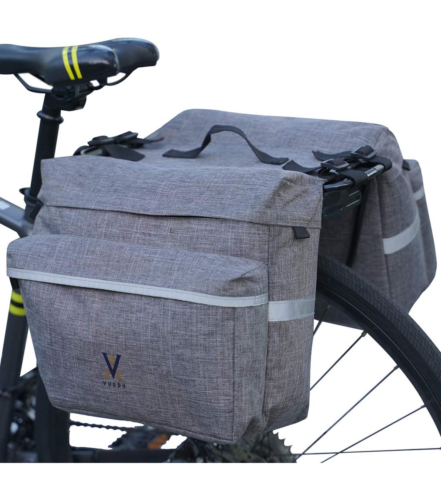 Vuudh 30L Bike Pannier Bag - Water-Resistant Rear Seat Saddle Bags, Grey M - Buy Online on GoSupps.com