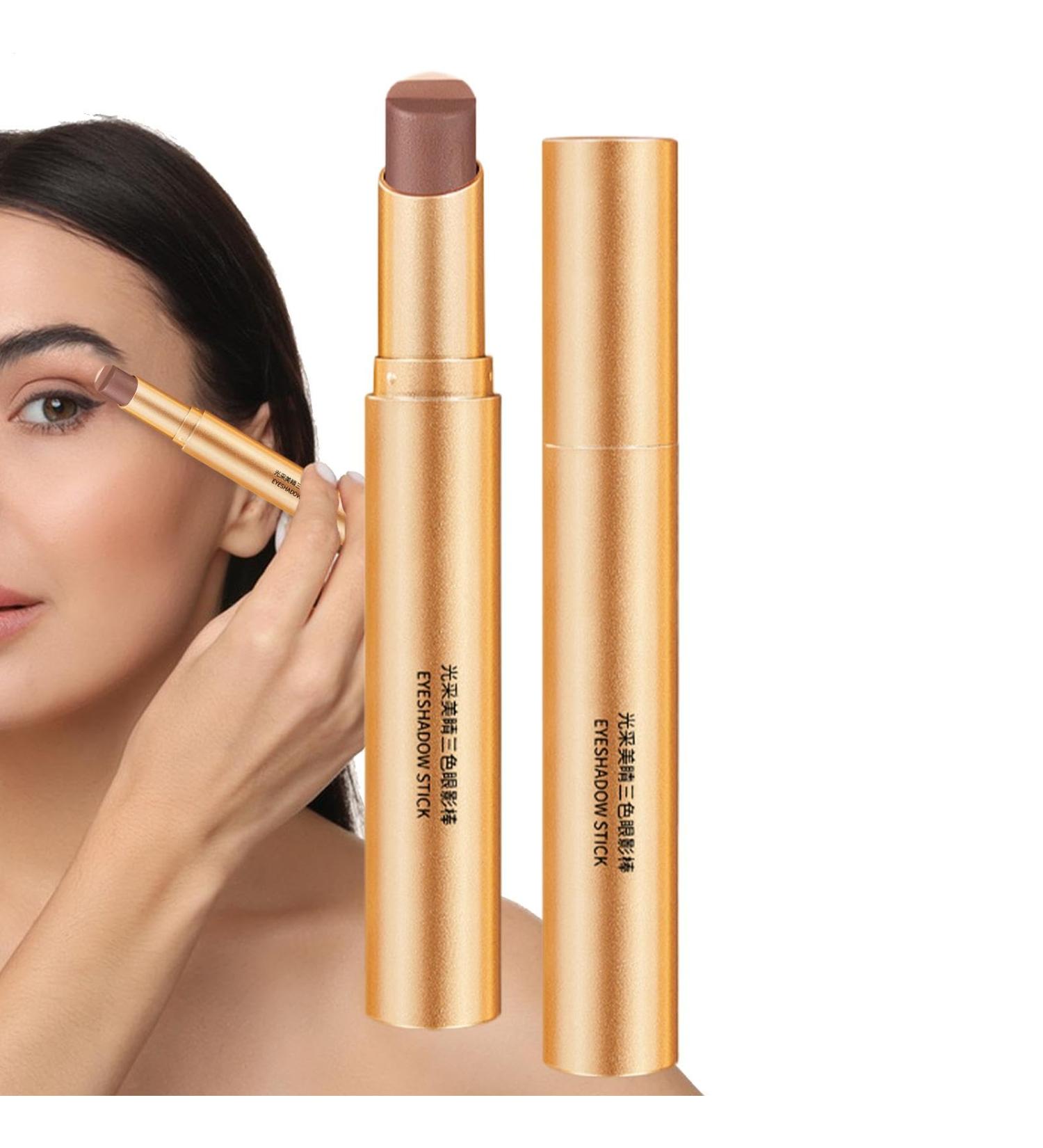 Cream Eyeshadow Stick Professional Eye Shadow Easy Eyeshadow Application Three-Color Eyeshadow Long Lasting Eye Shadow Beginner Eyeshadow Stick Travel-Friendly Eyeshadow Multi-Color Eye Pencil - Buy Online on GoSupps.com