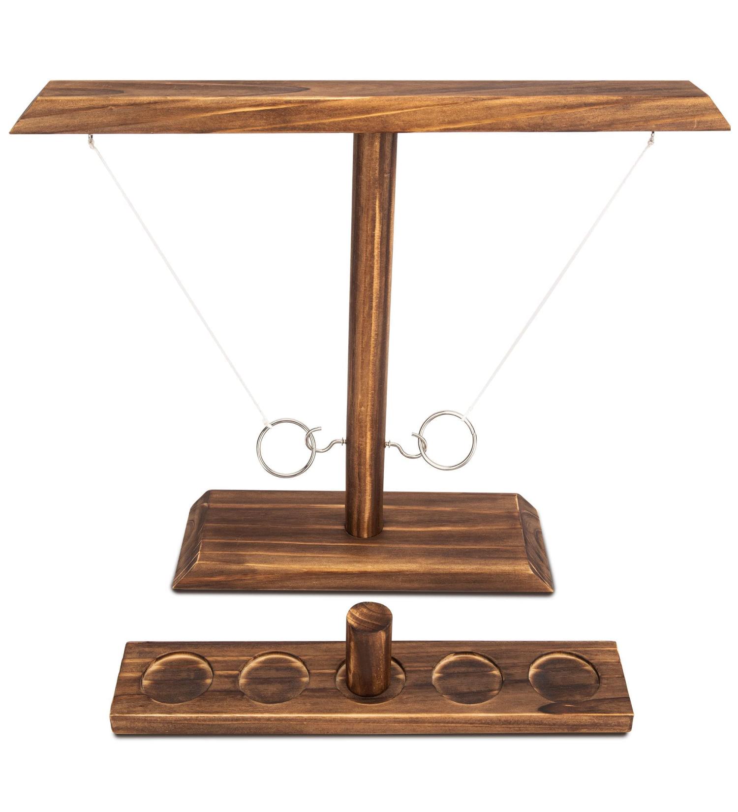 DreamToyz Ring Toss Game for Adults - Handmade Wooden Hooks - Fast-paced Indoor/Outdoor Interactive Game - 15.7 x 13 Large Size - Brown - Buy Online on GoSupps.com
