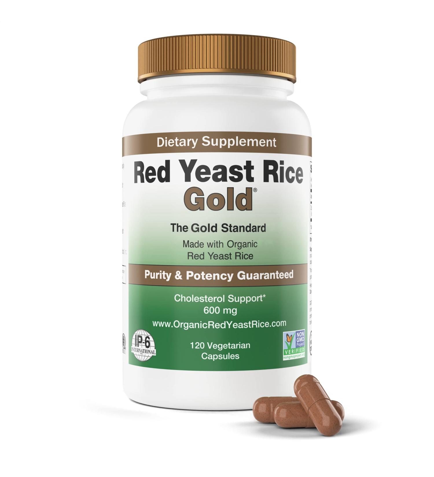Red Yeast Rice Gold Made with 600 mg Organic Red Yeast Rice - IP6 International - 120 Vegetarian Capsules - Buy Online on GoSupps.com