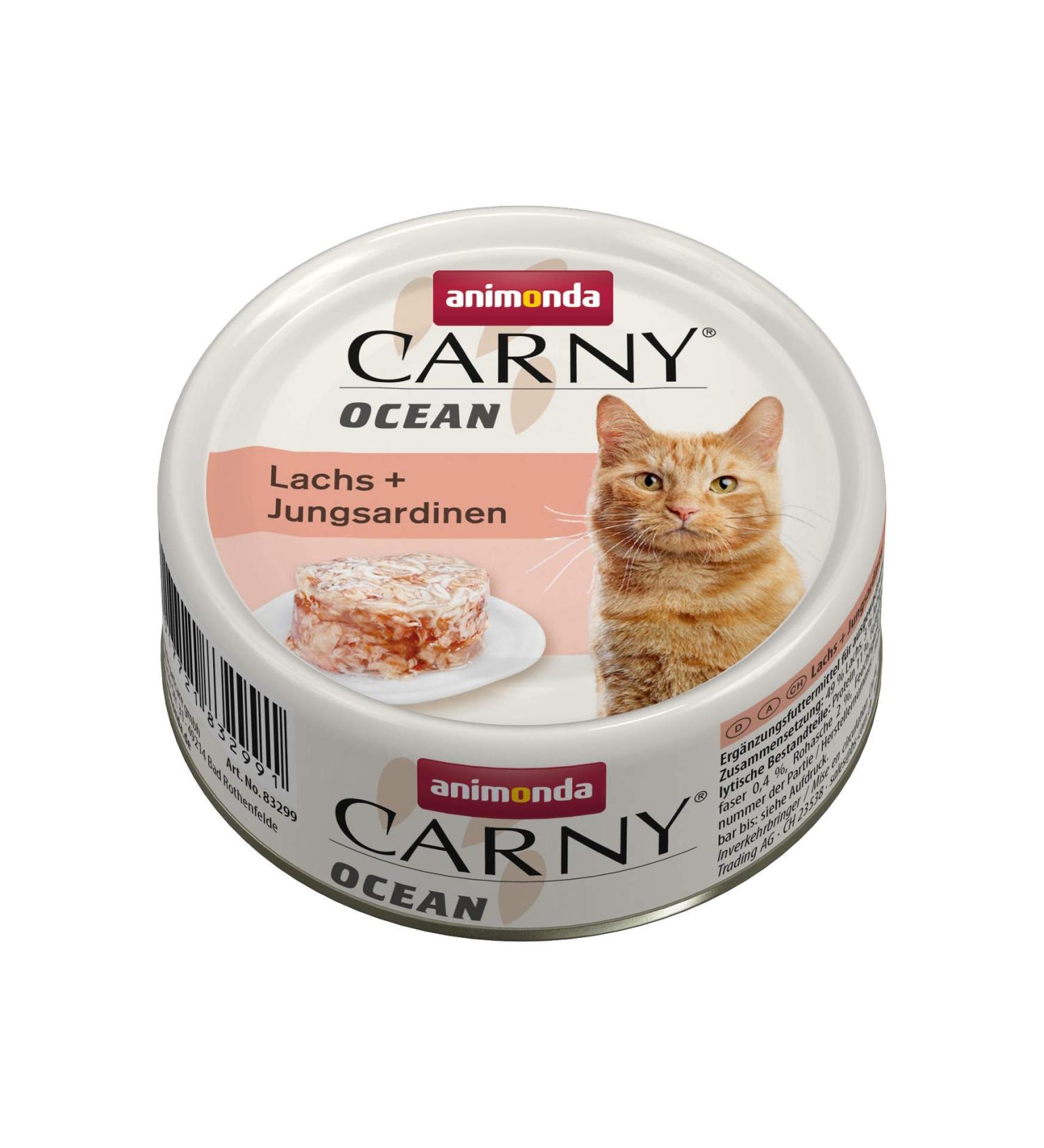 Animonda Carny Ocean Cat Food - Salmon & Young Sardines | Wet Food Pack of 12 x 80g - Premium International Shipping - Buy Online on GoSupps.com