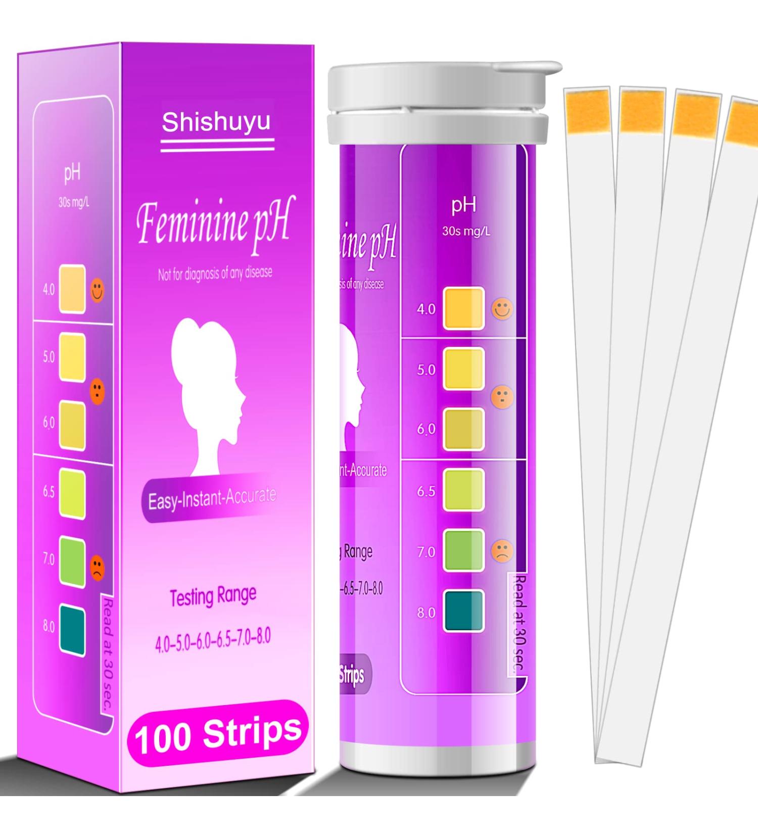 Feminine pH Test Strips for Vaginal Health - 100 Strips for Acidity & Alkalinity - Buy Online on GoSupps.com
