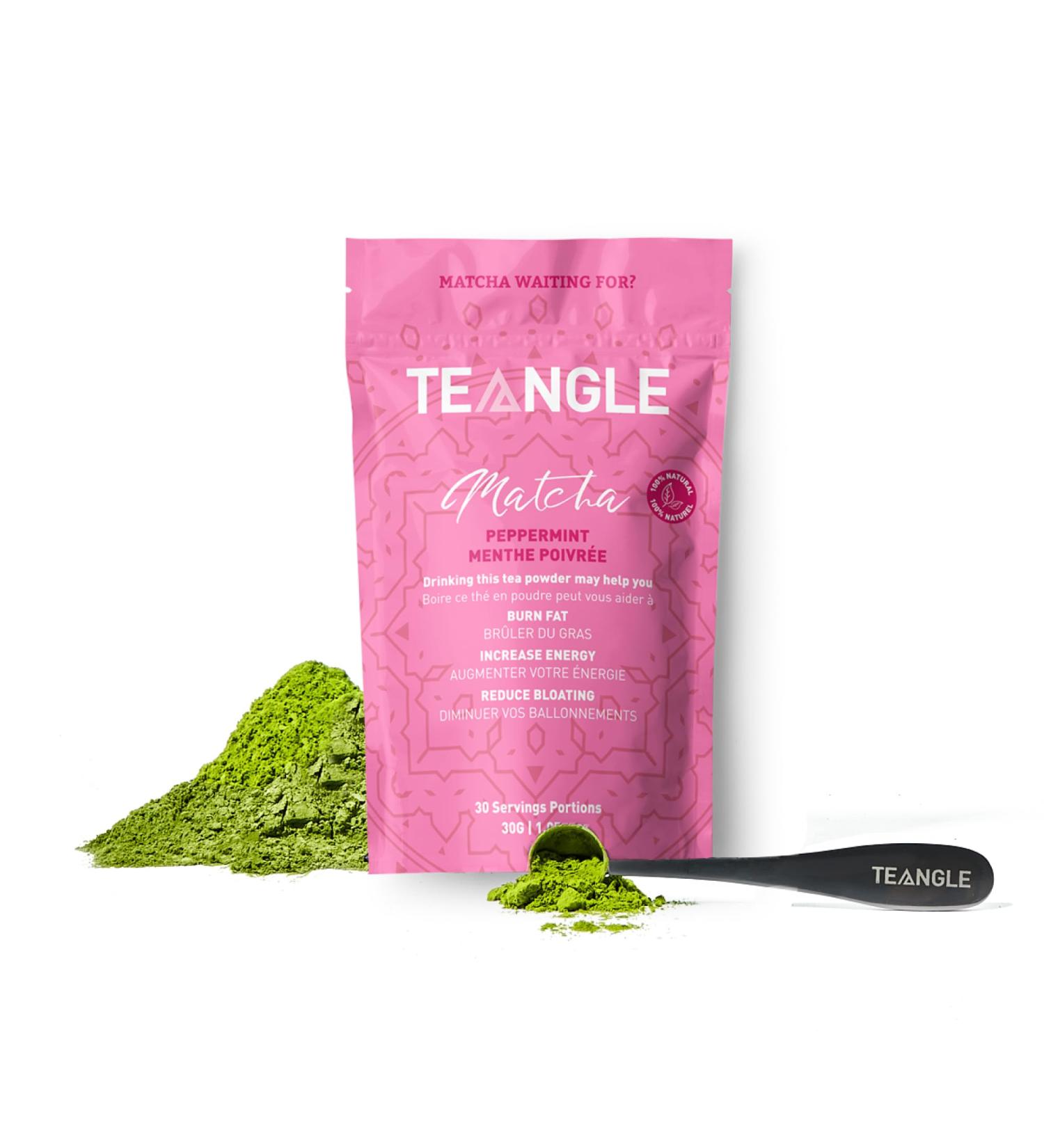 Teangle Signature Peppermint Matcha Powder Ceremonial Grade Matcha Green Tea Organic Shade Grown Leaves Single Bag (30g) Graded for Texture and Taste Perfect for Matcha Lattes - Buy Online on GoSupps.com