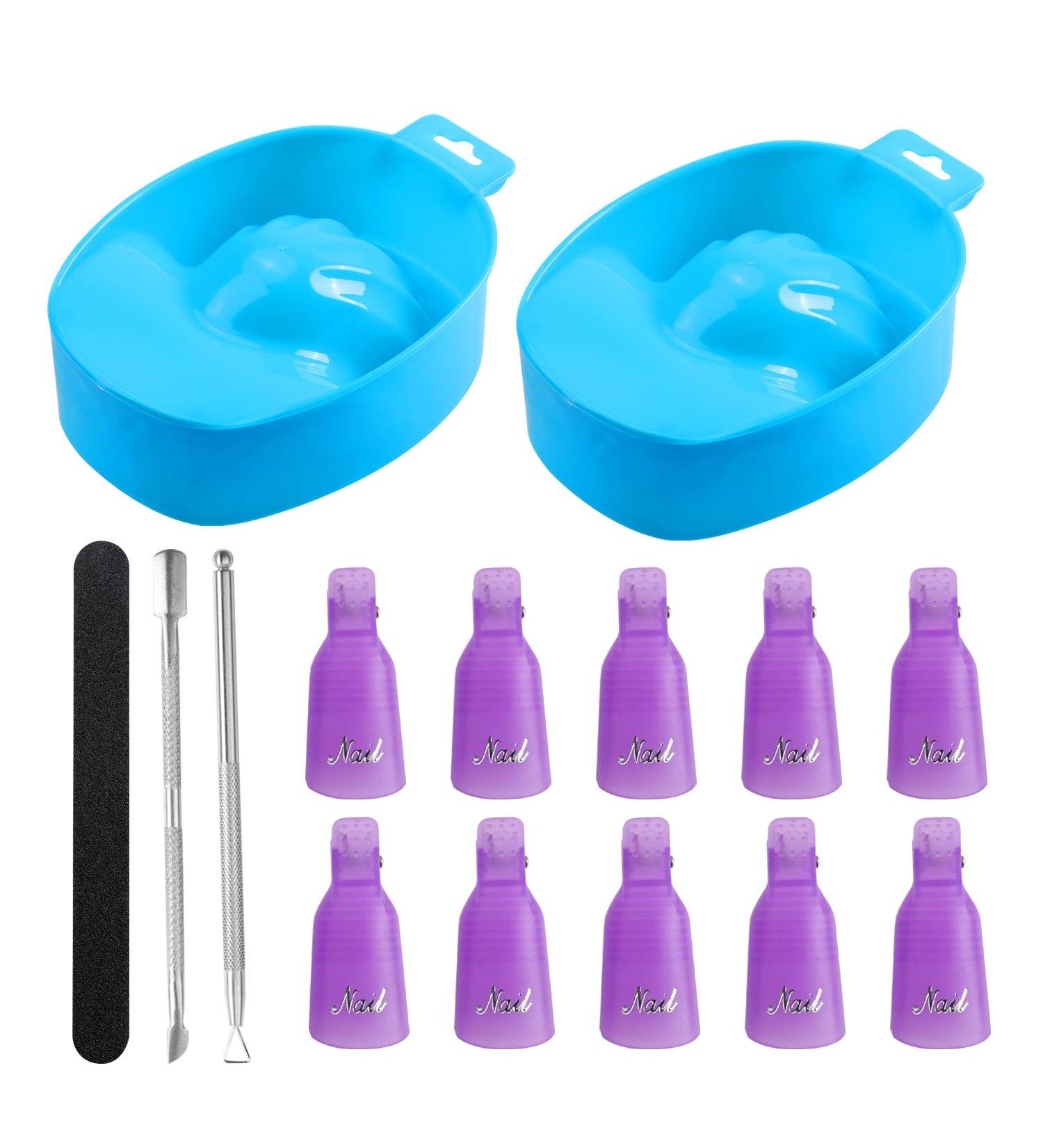2Pcs Nail Soak Tray Soaking Bowl Manicure Kit for Nail Care & Polish Removal - Buy Online on GoSupps.com