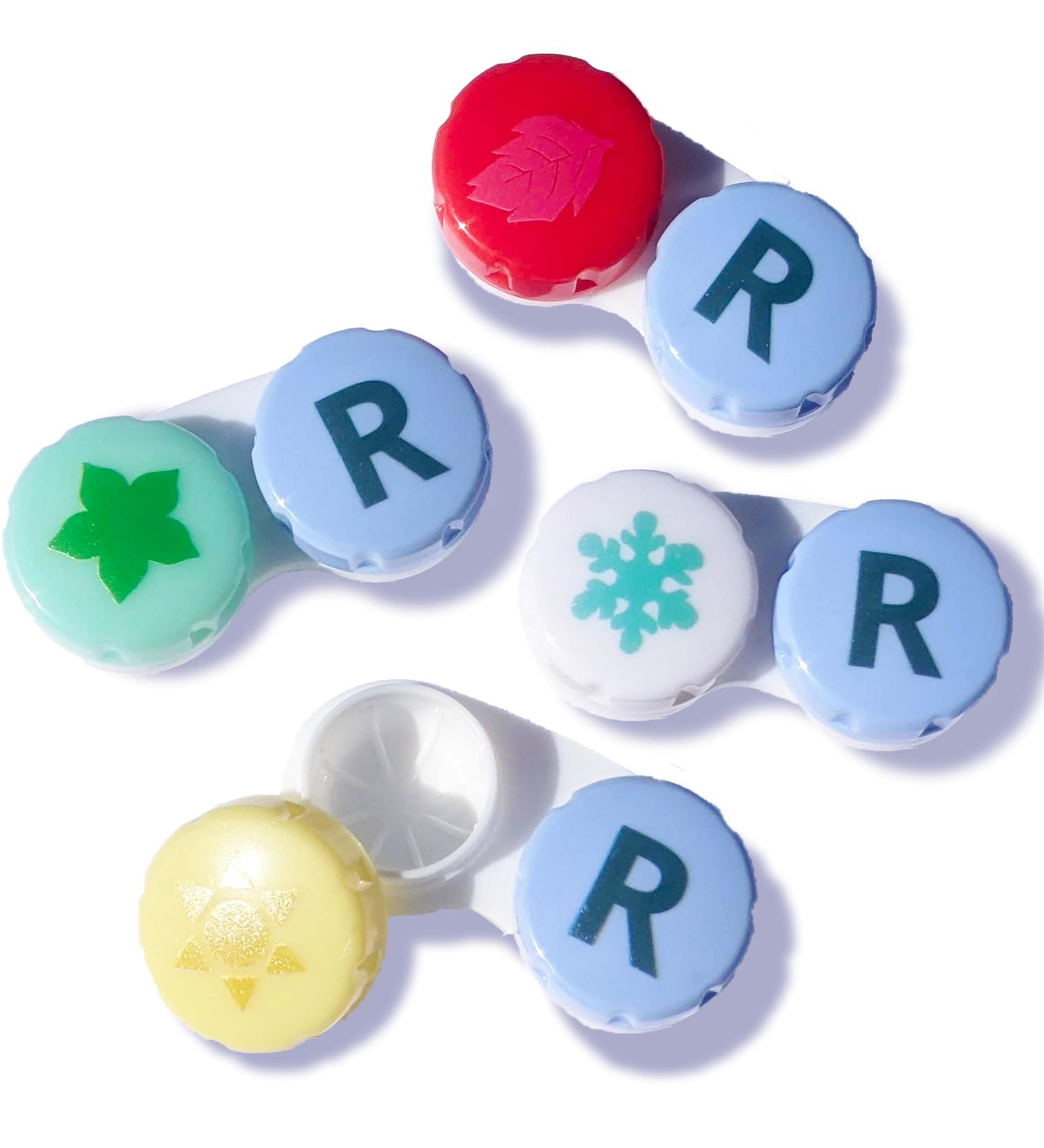 Buy OptoOrg Eco-Friendly Seasonal Contact Lens Cases (4 Pack) - Colorful & Cute Holders for Travel & Daily Use - Buy Online on GoSupps.com