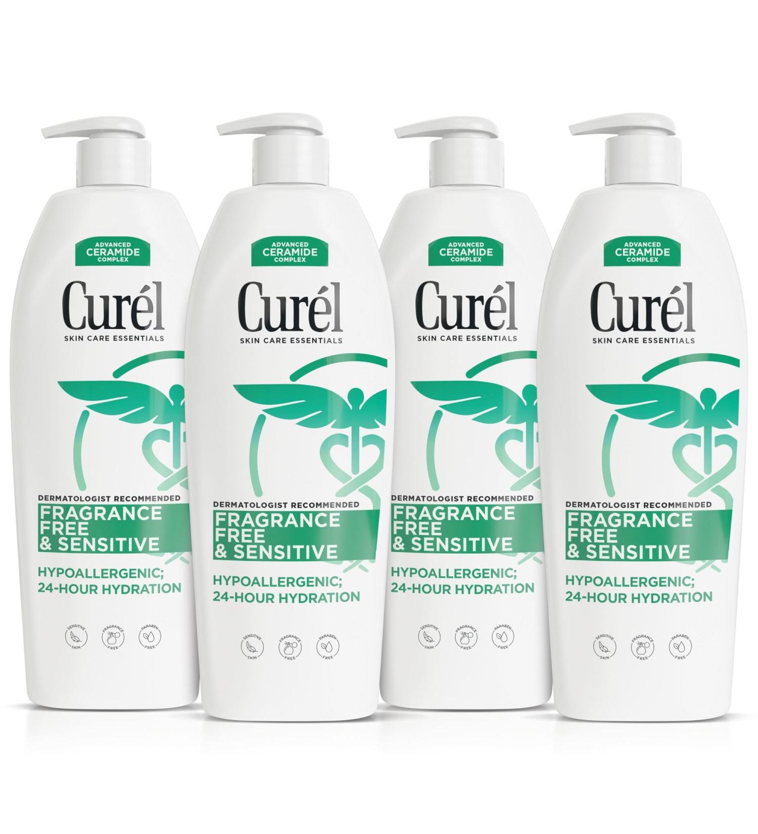 Curel Fragrance Free Lotion Sensitive Hypoallergenic Lotion for Dry Skin Dermatologist Recommended 20 Oz Pack of 4 Unscented 20 Fl Oz (Pack of 4) - Buy Online on GoSupps.com