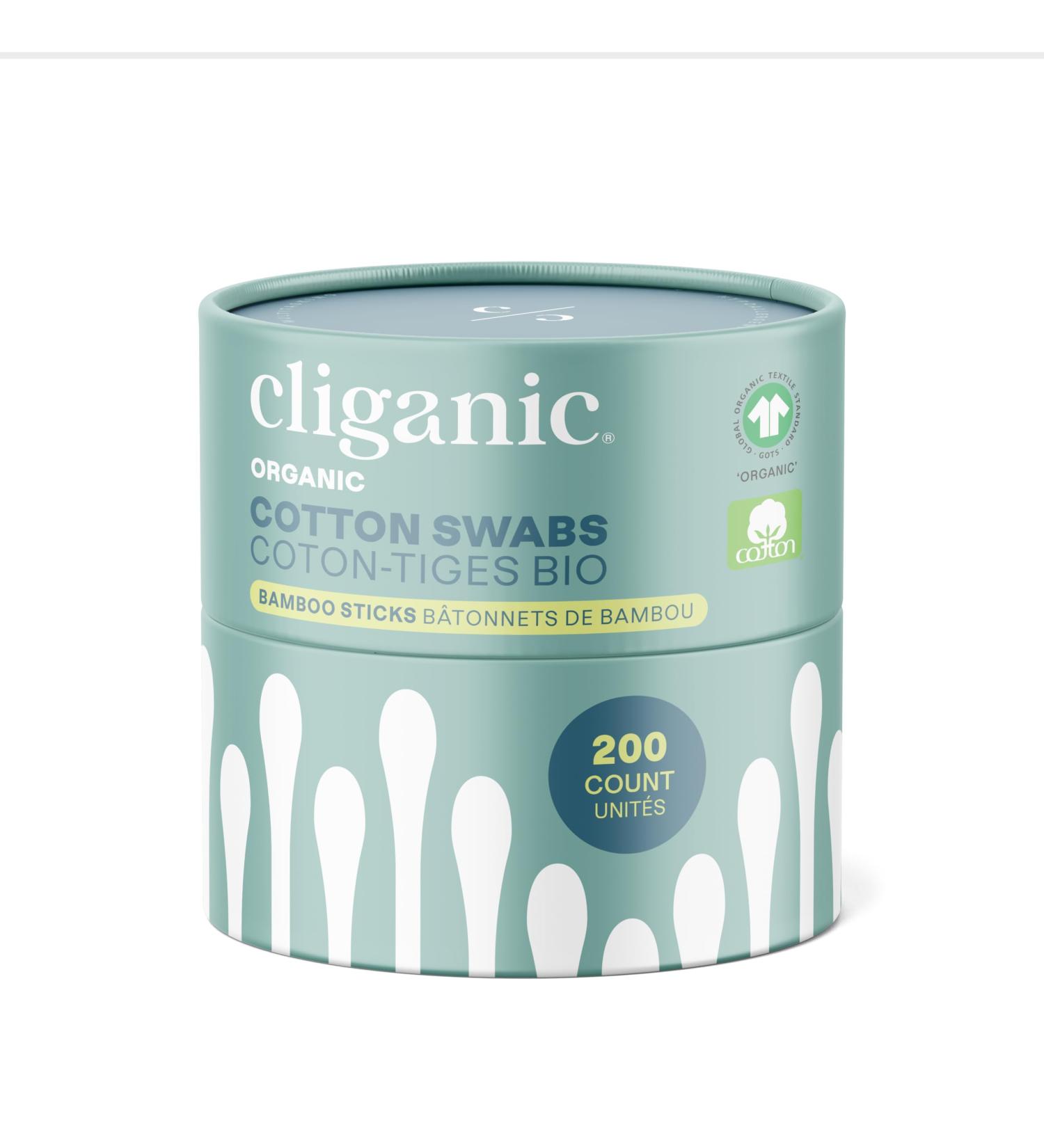 Cliganic Organic Bamboo Cotton Swabs - Eco-Friendly 200 Count | Buy Now for Global Shipping - Buy Online on GoSupps.com