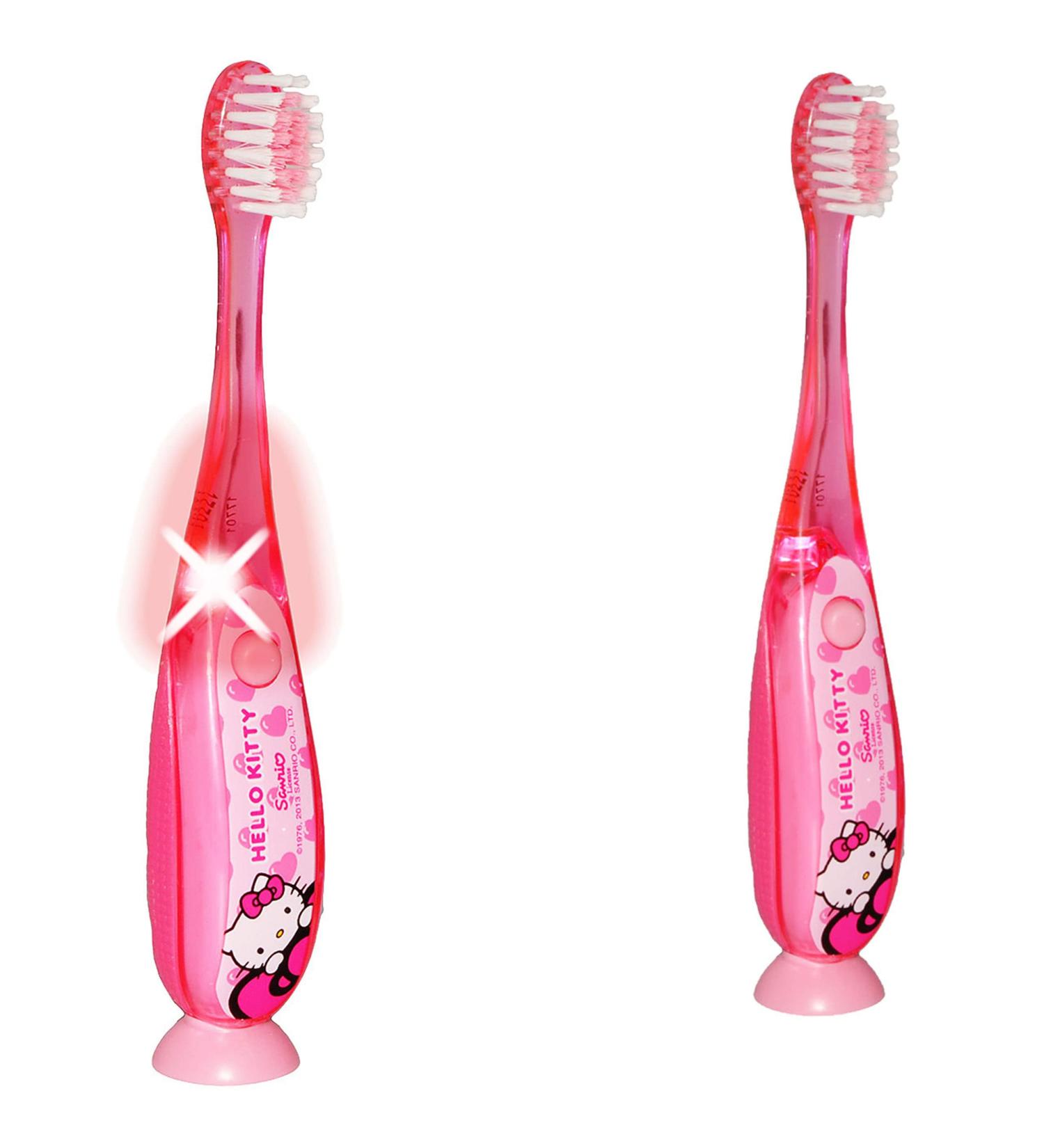 Hello Kitty LED Baby & Children Toothbrush - Extra Soft Bristles 1-Minute Timer & Suction Cup - Ideal Kids Oral Care - Buy Online on GoSupps.com