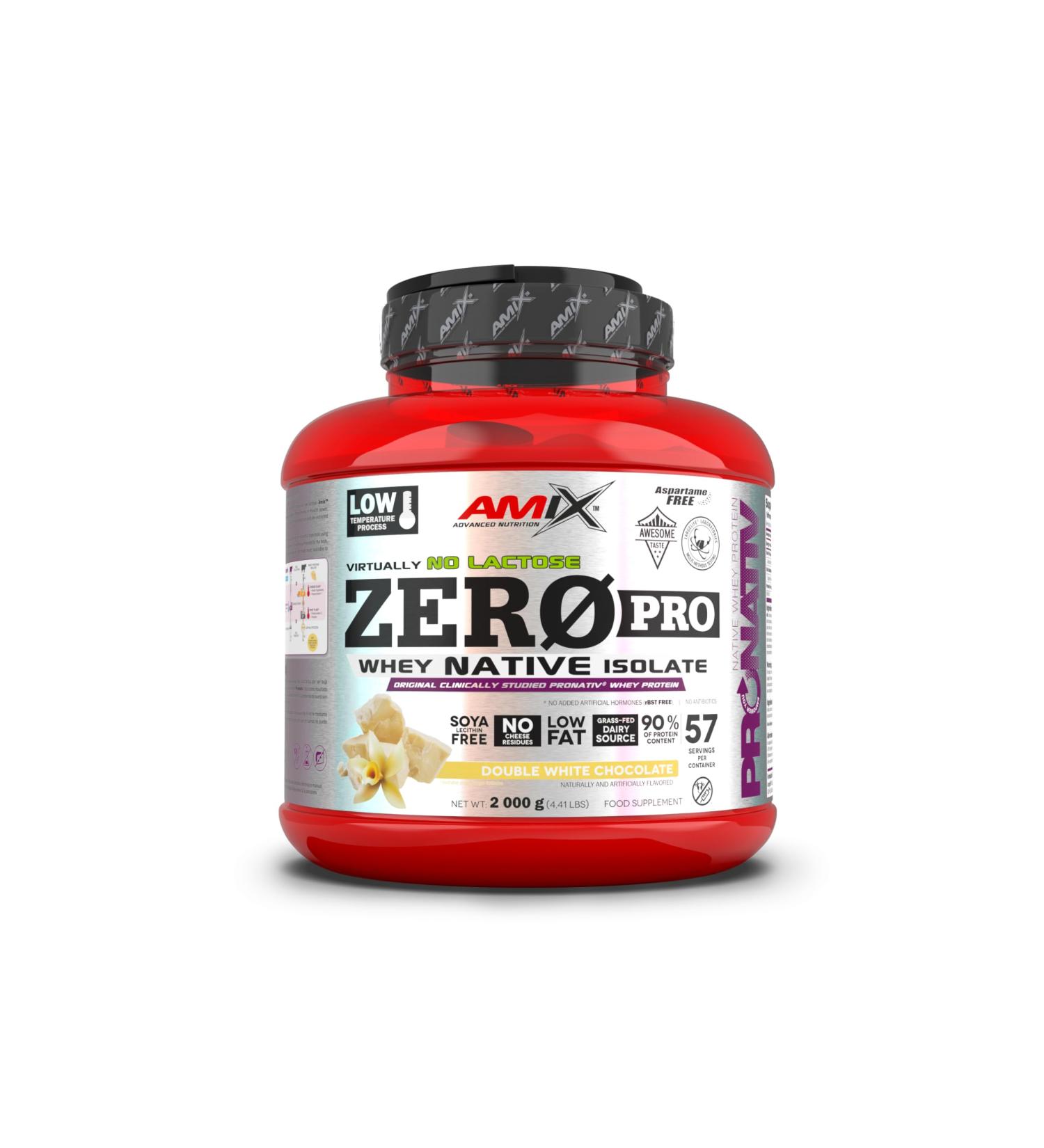 Amix ZeroPro Protein 2 Kg Helps Recovery after Training + Total Absorption Double White Chocolate Flavor - Buy Online on GoSupps.com